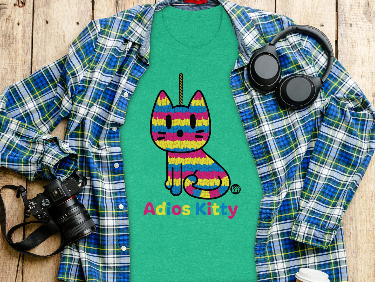 Adios Kitty Funny Graphic T-Shirt for Cat Lovers