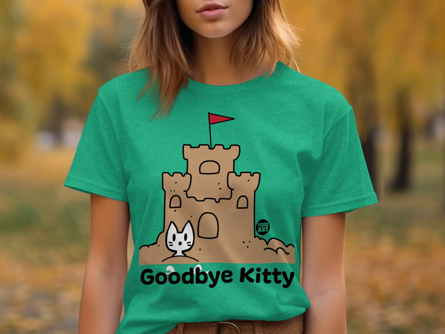 Goodbye Kitty Castle Graphic Print T-Shirt