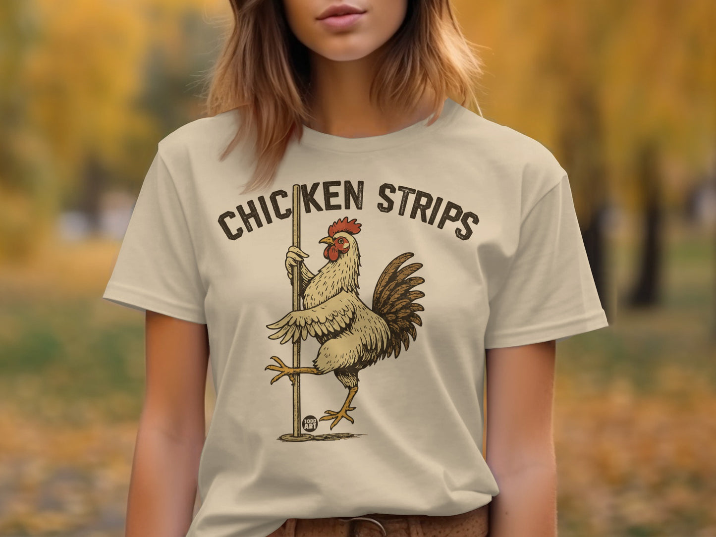 Funny Chicken Strips Graphic T-shirt for Humor Lovers