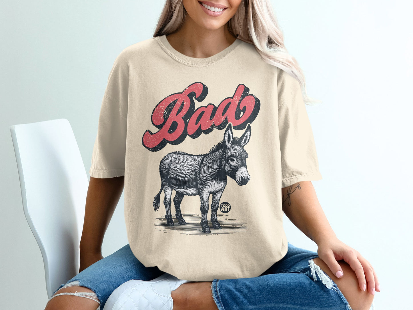 Funny Bad Donkey Graphic Women's T-Shirt for Casual Wear