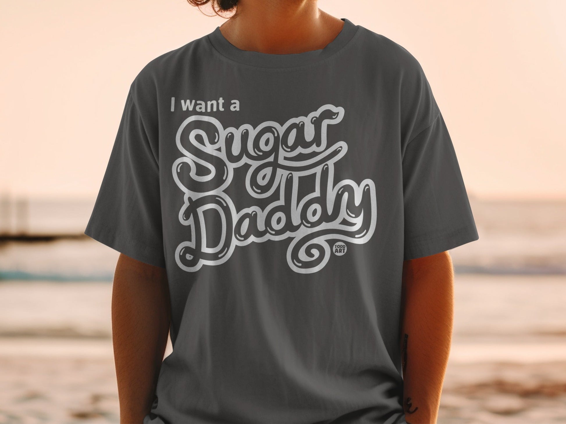 I Want a Sugar Daddy Graphic Statement T-Shirt