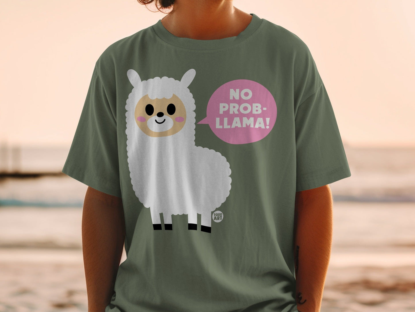 Cute No Prob-Llama T-Shirt with Adorable Llama Design