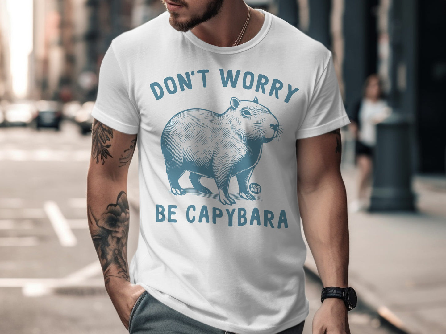 Don't Worry Be Capybara Graphic Men's T-Shirt