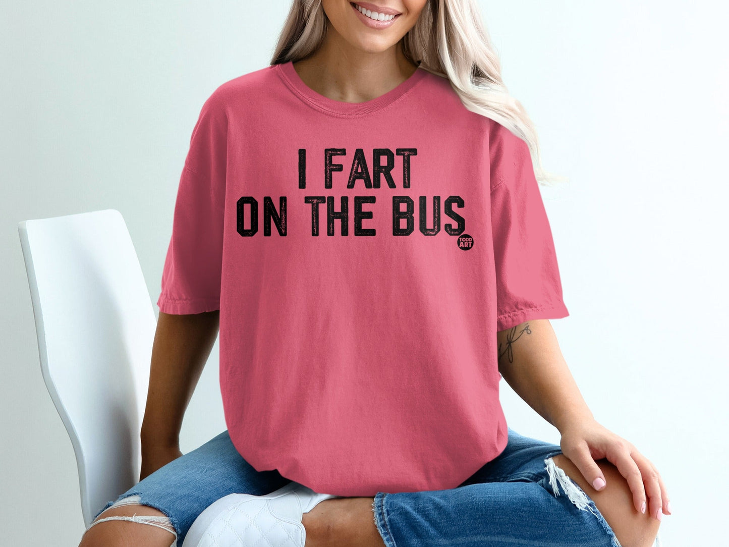 I Fart On The Bus Funny Graphic Tee Shirt Product