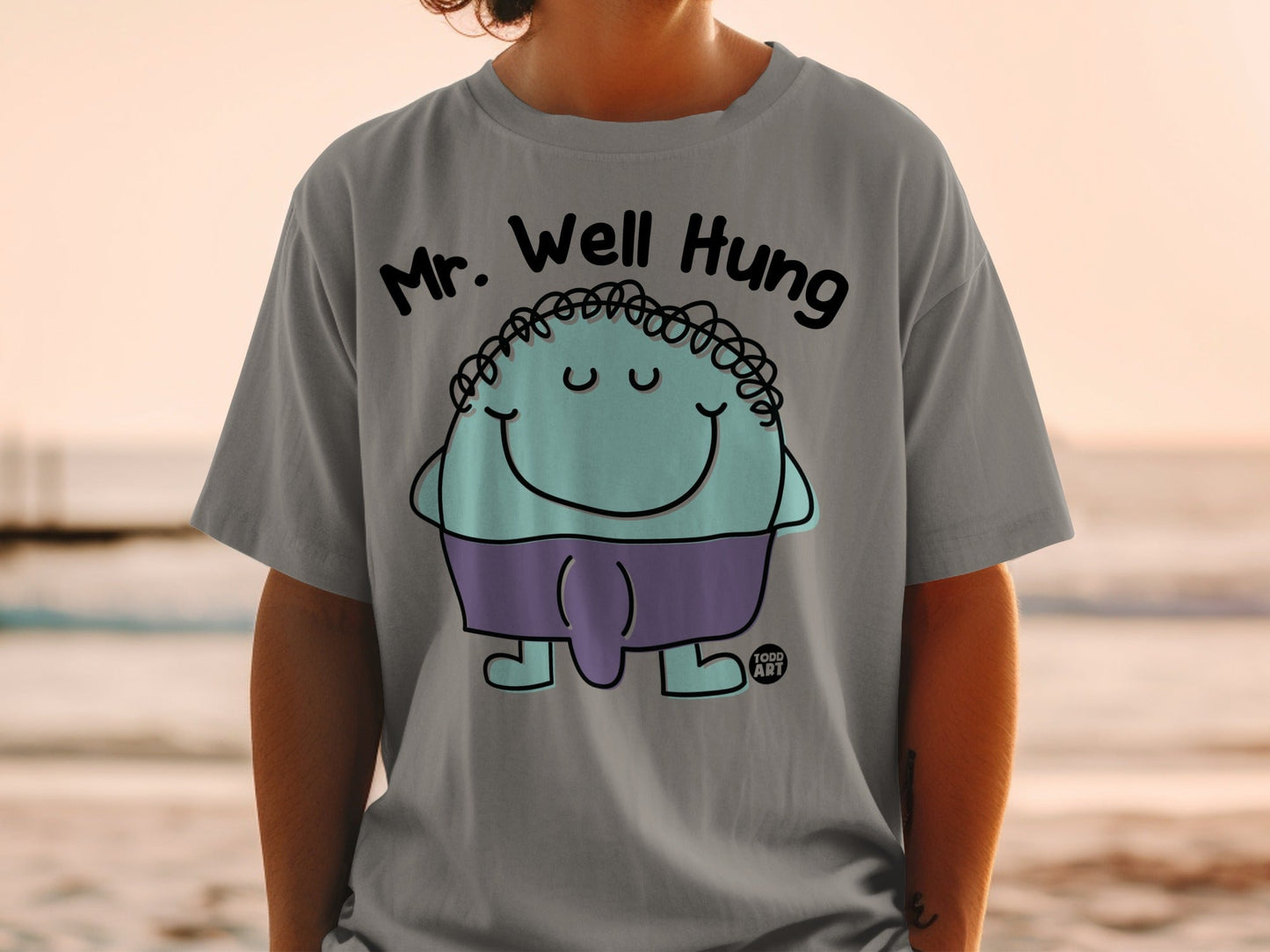 Mr. Well Hung Graphic Tee Cute Character Shirt