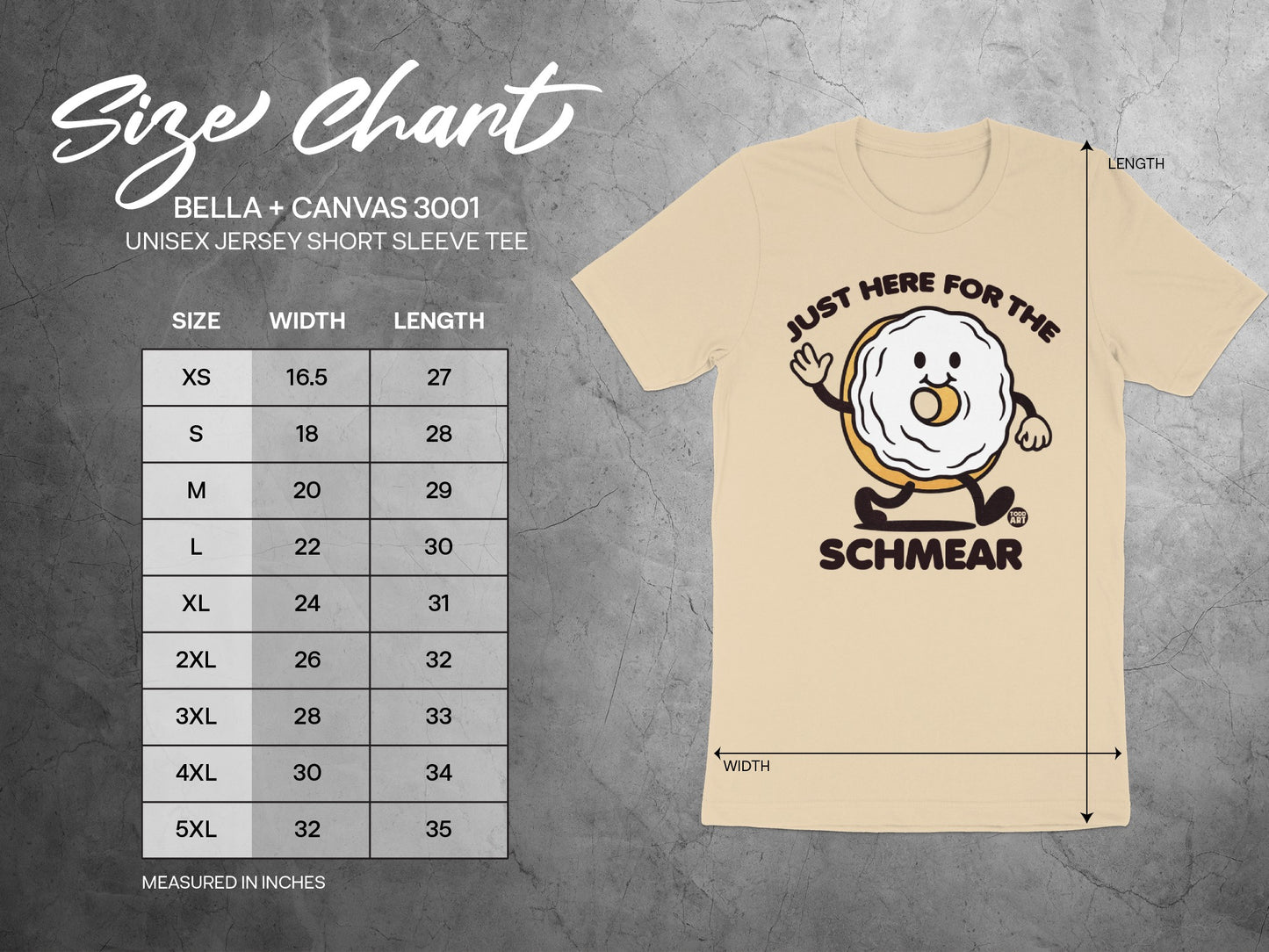 Just Here for the Schmear Unisex Jersey Short Sleeve Tee