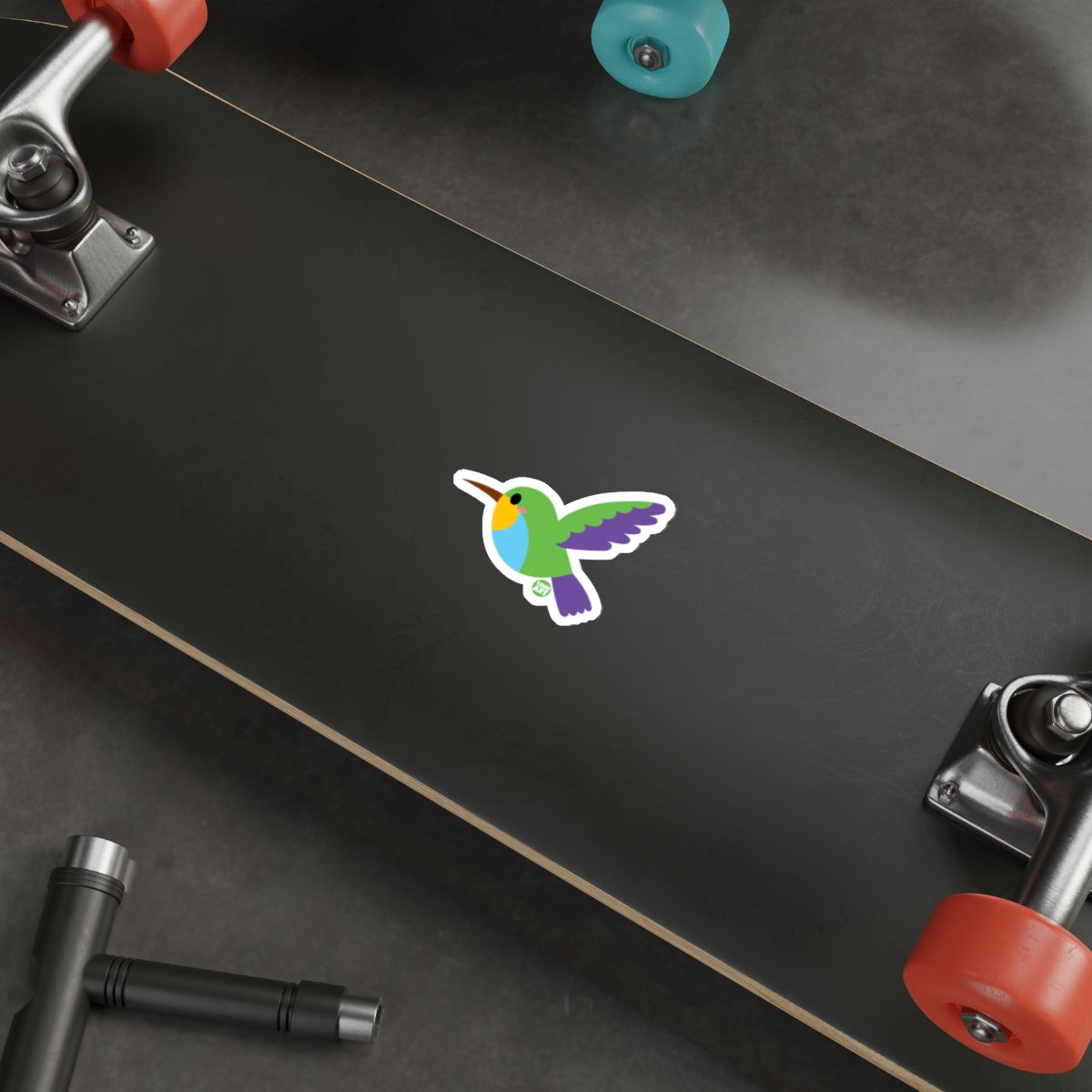 Colorful Hummingbird Sticker for Skateboard Deck