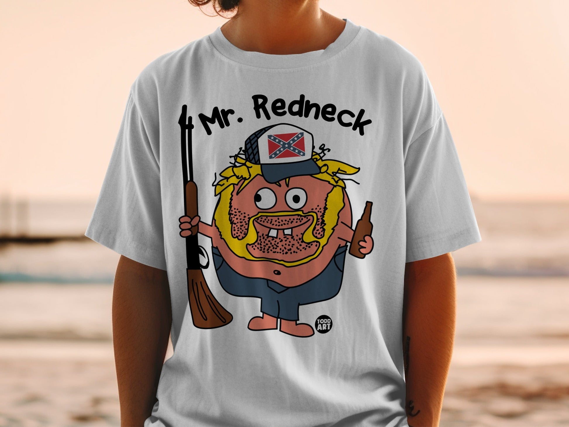 Mr. Redneck Funny Cartoon Todd Art T-shirt
