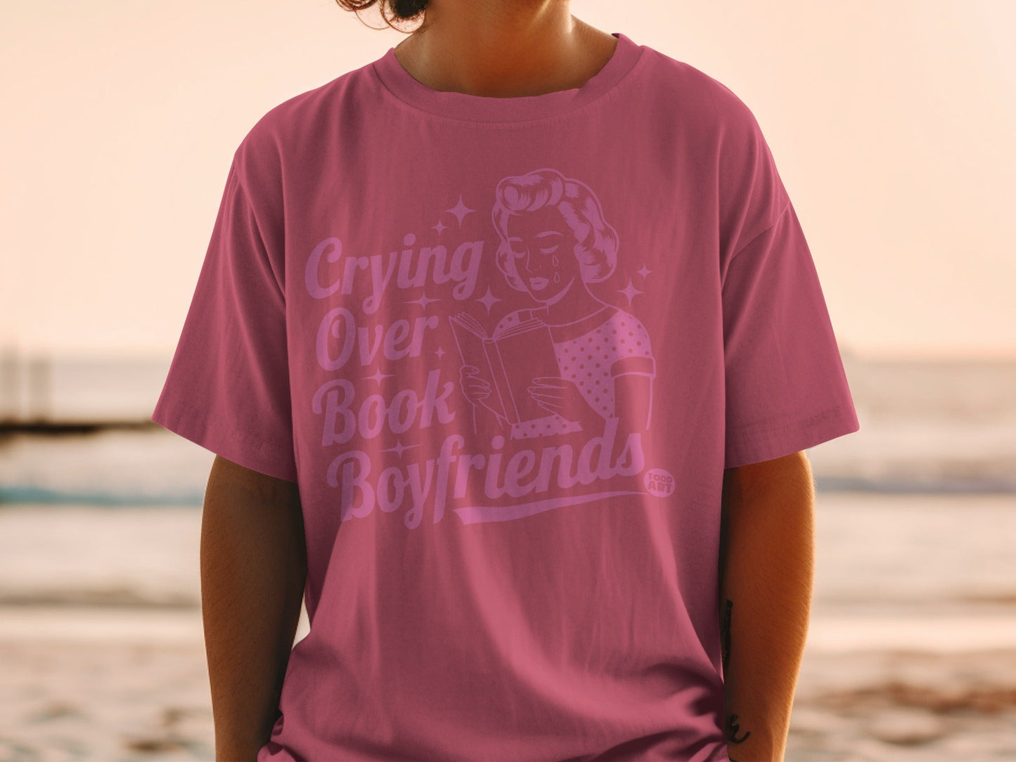 Crying Over Book Boyfriends Graphic Tee Shirt
