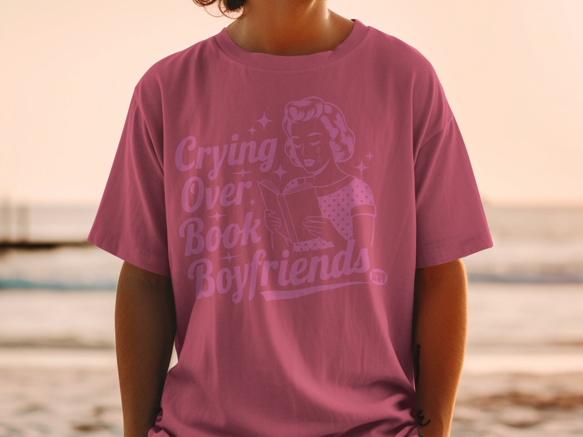Crying Over Book Boyfriends Graphic Tee Shirt