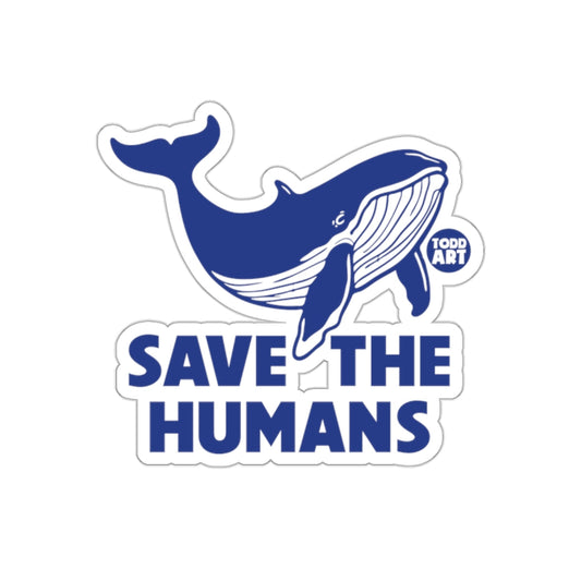 Save the Humans Whale Art Todd Art Sticker
