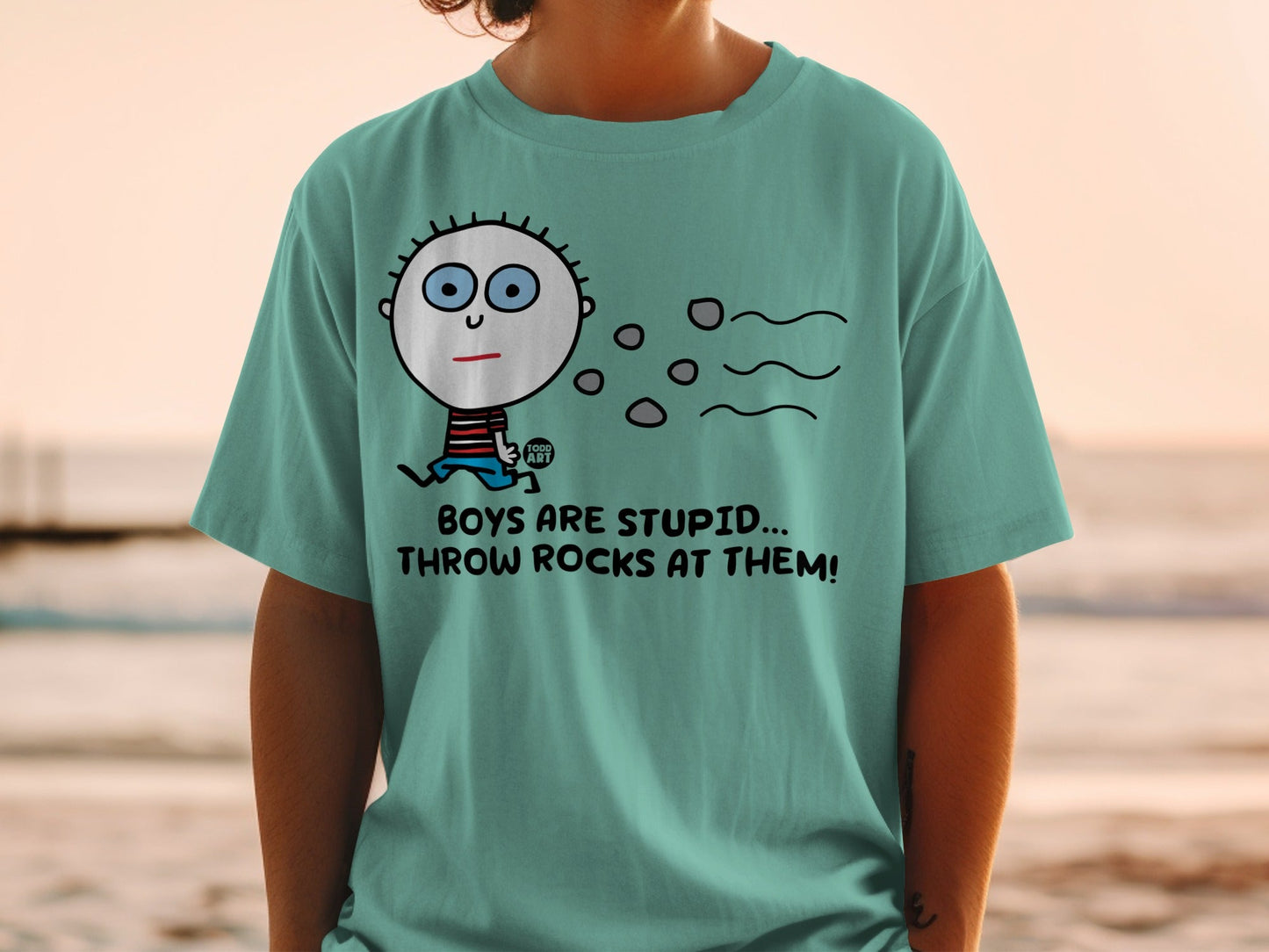 Boys Are Stupid Throw Rocks at Them Graphic Shirt