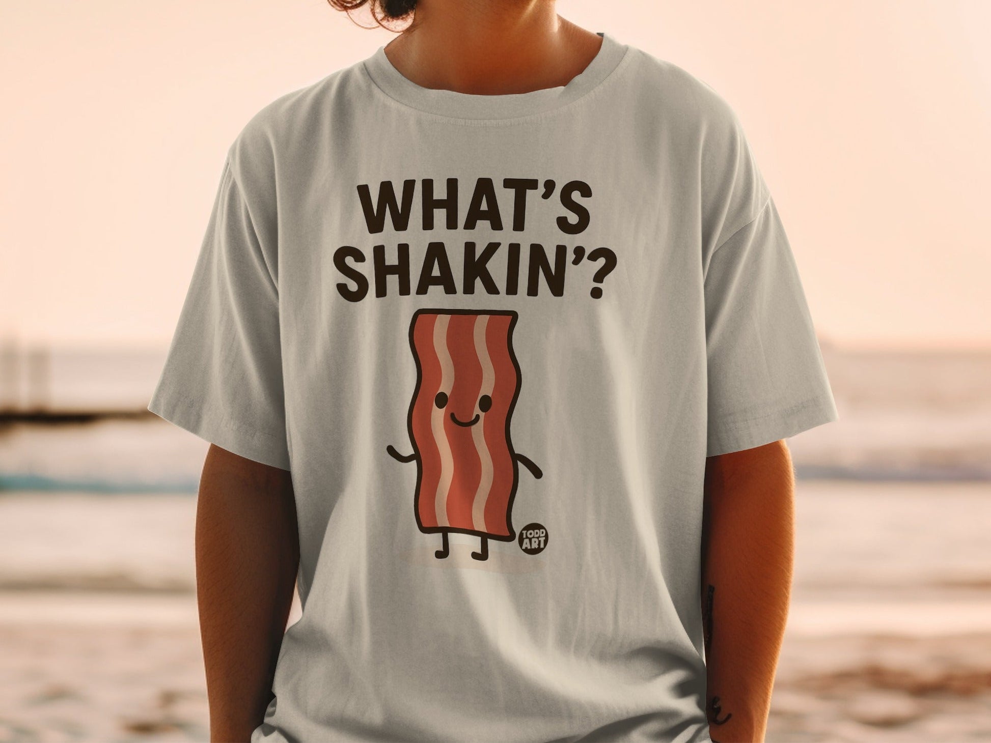 What's Shakin' Bacon Graphic Tee Relaxed Fit Shirt