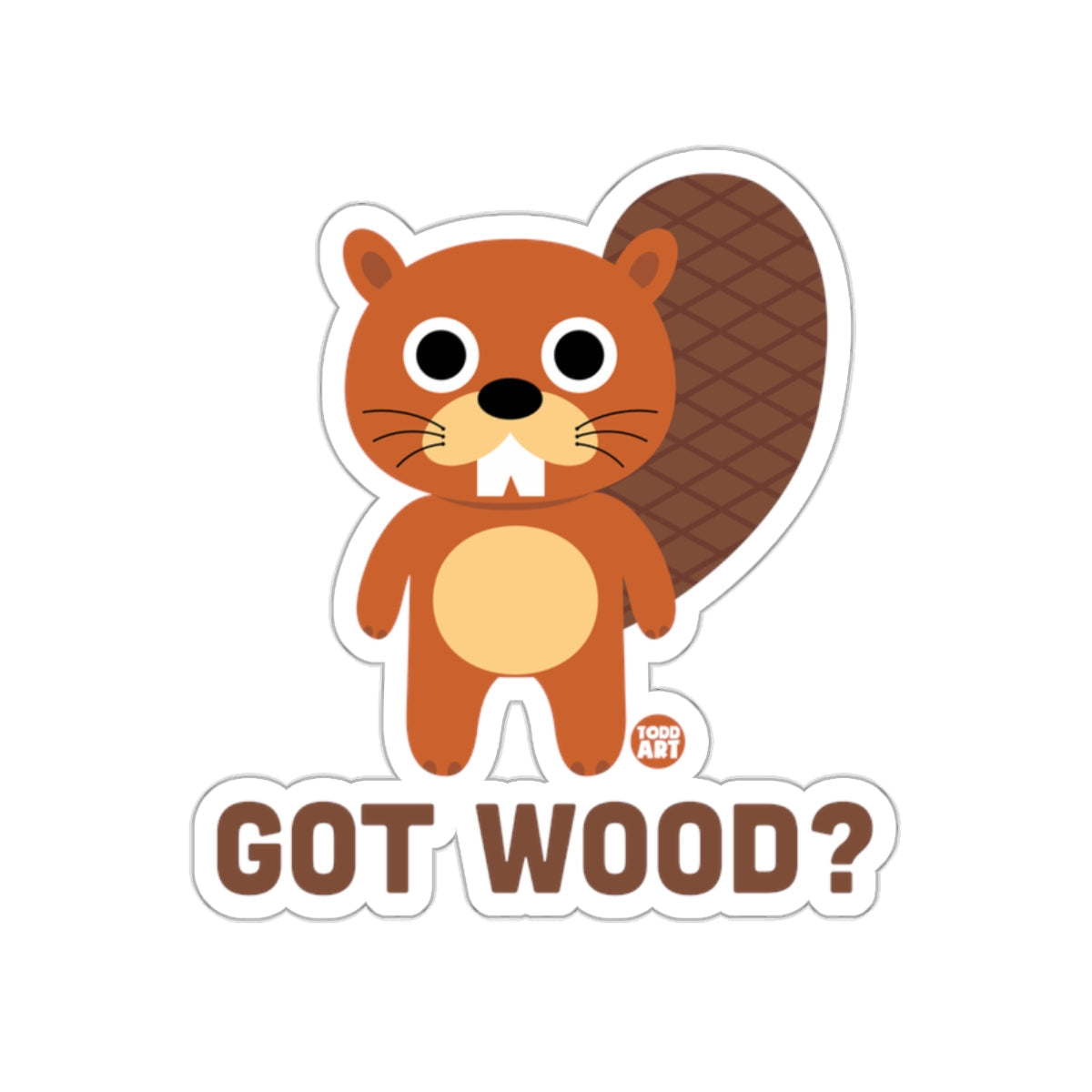 Cute Beaver 'Got Wood?' Sticker for Fun Decor