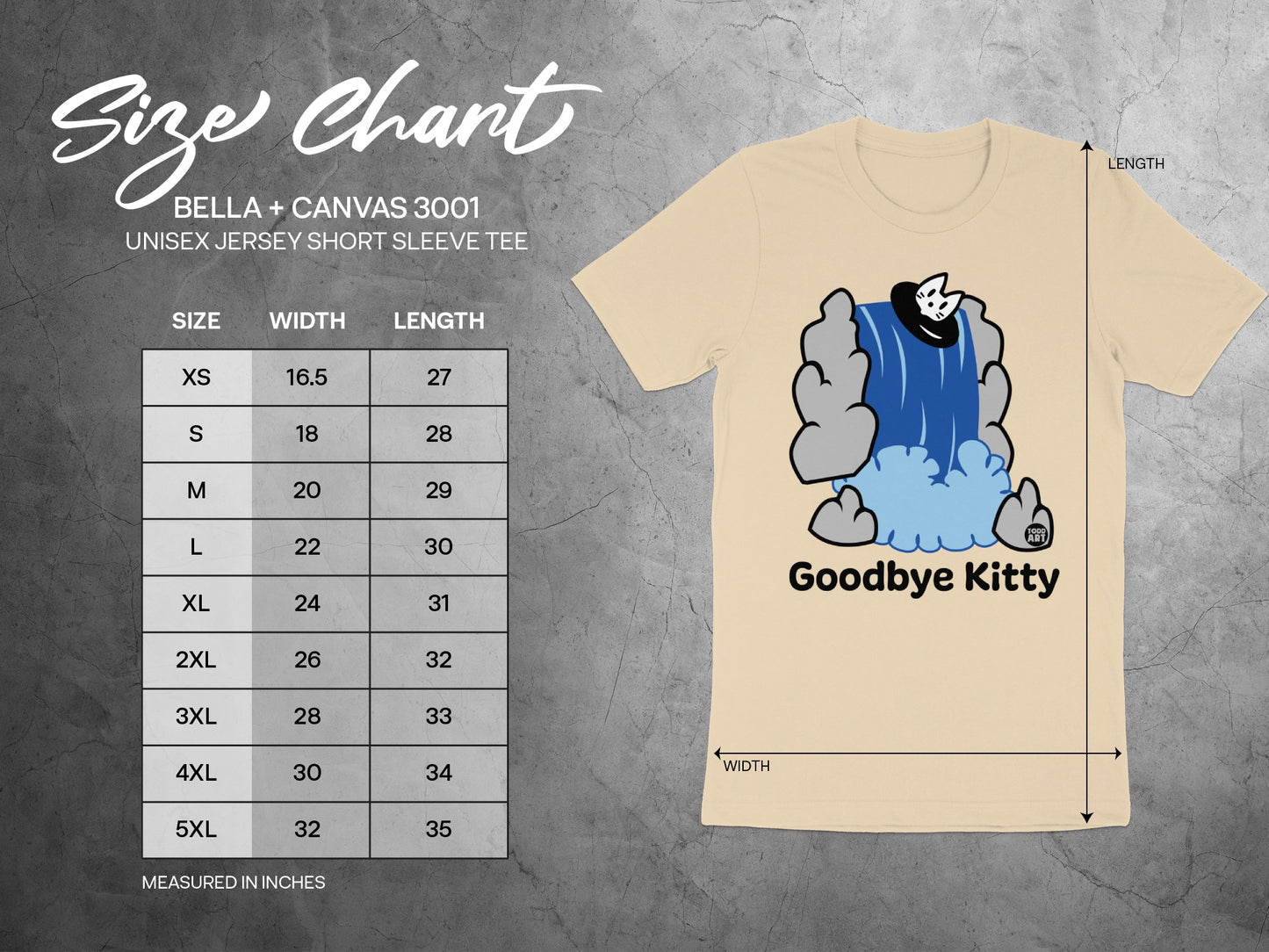 Goodbye Kitty Cartoon Waterfall Shirt