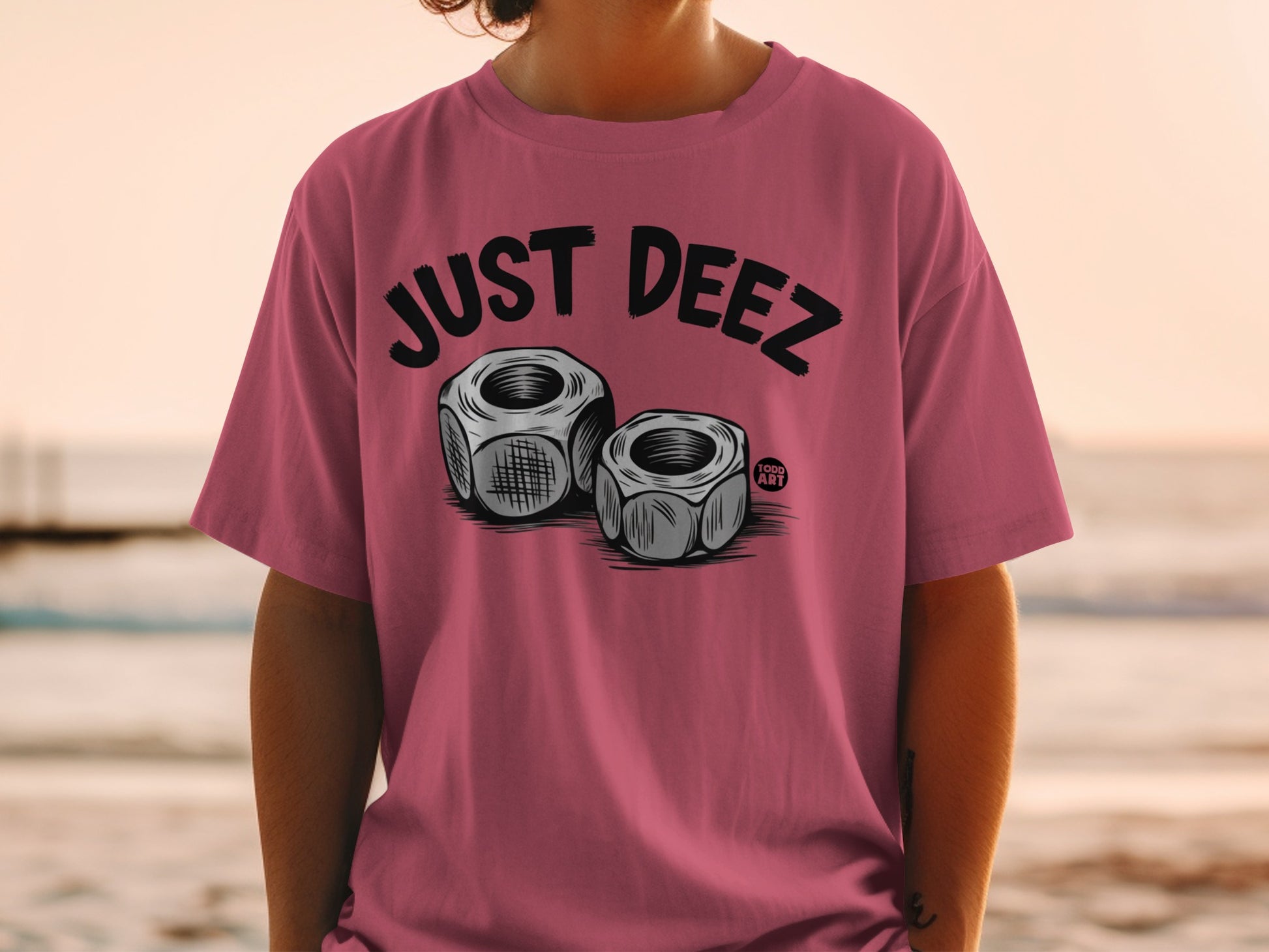 JUST DEEZ Funny Mechanical Nuts Graphic T-shirt
