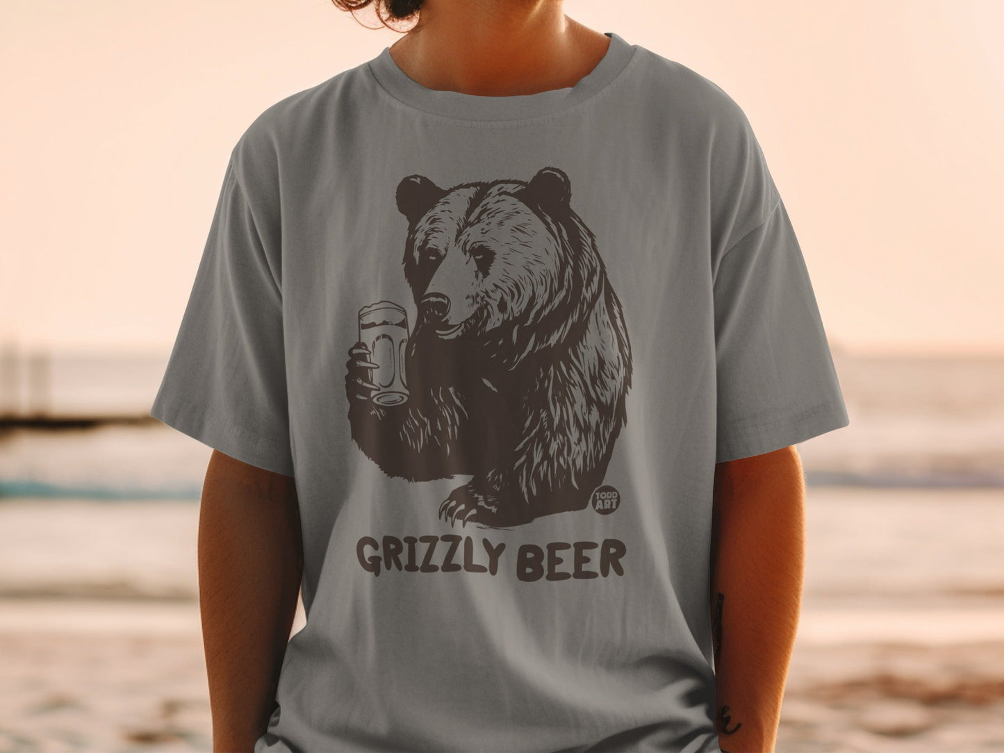Grizzly Beer Bear Graphic Casual Unisex Shirt Product