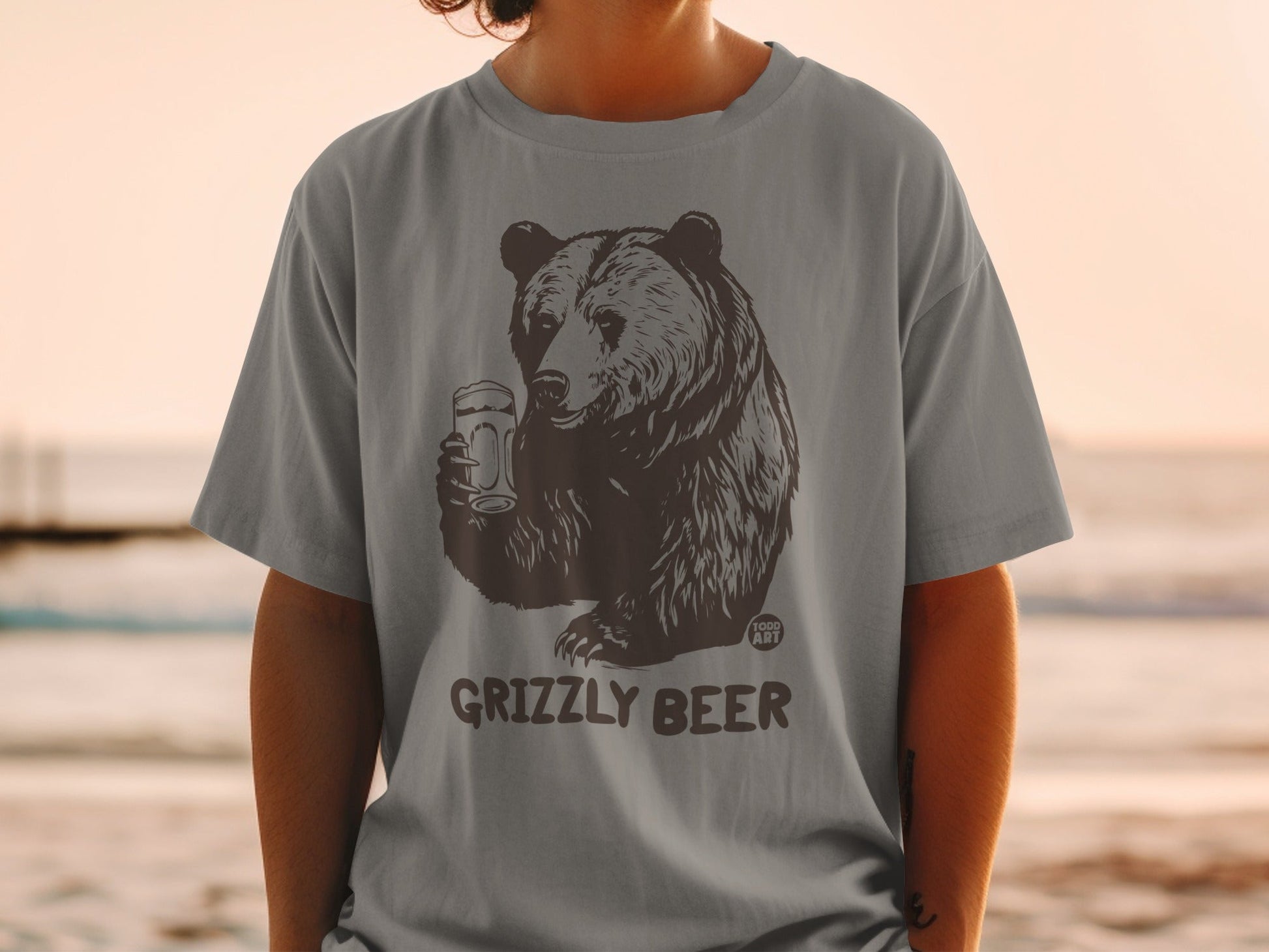 Grizzly Beer Bear Graphic Casual Unisex Shirt Product