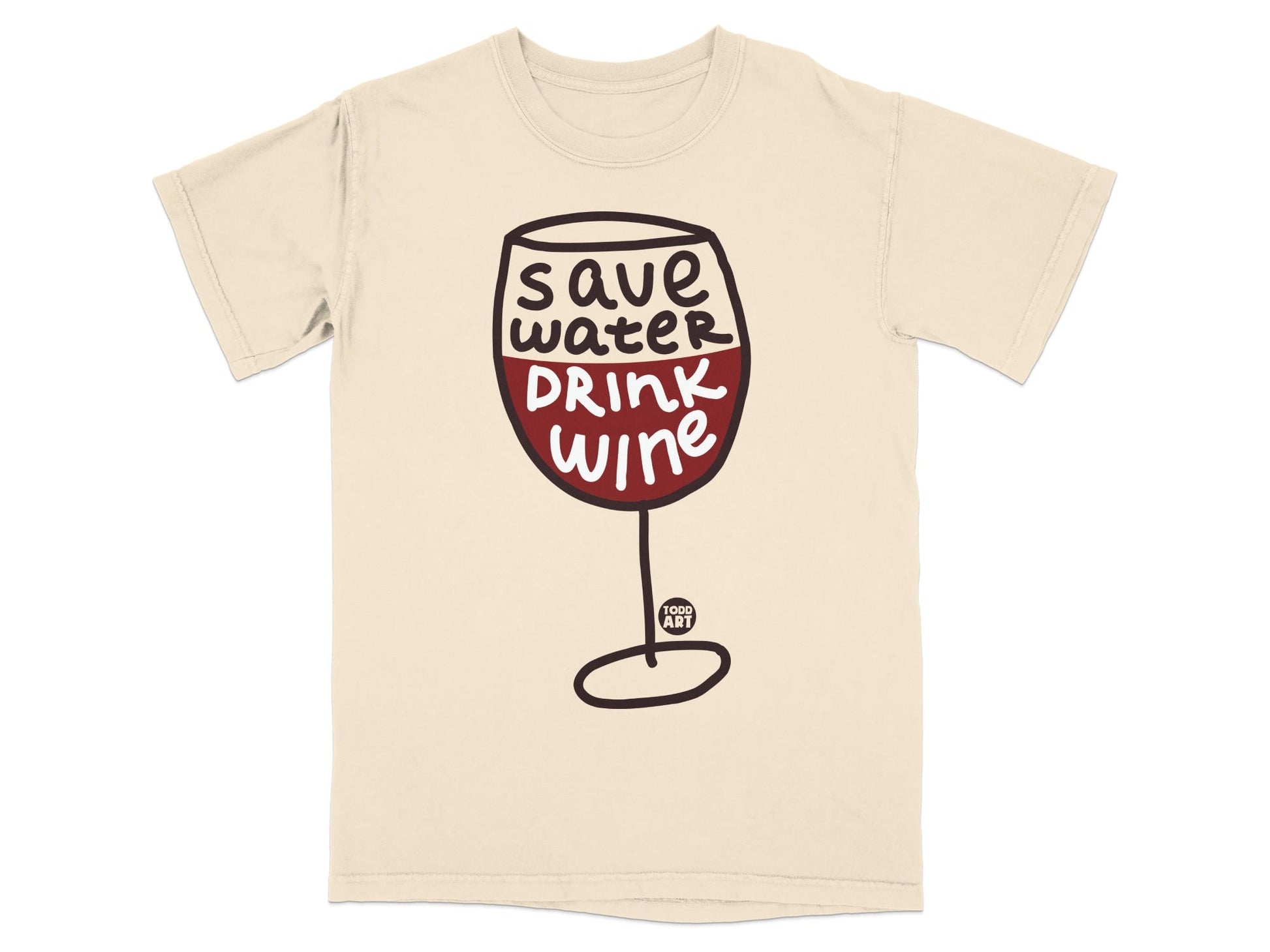Save Water Drink Wine Graphic T-Shirt with Fun Design