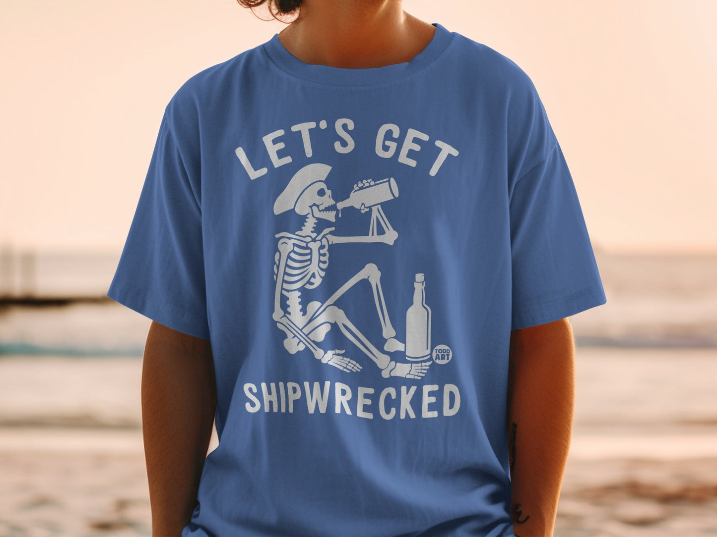 Let's Get Shipwrecked Skeleton Graphic T-shirt