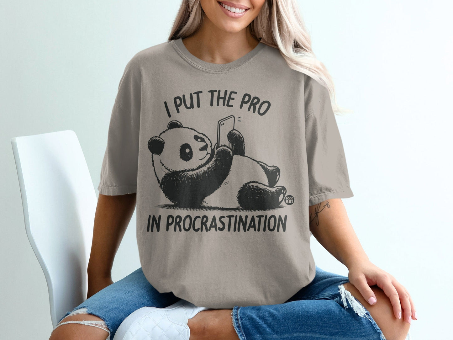 I Put The Pro in Procrastination Panda Graphic Shirt