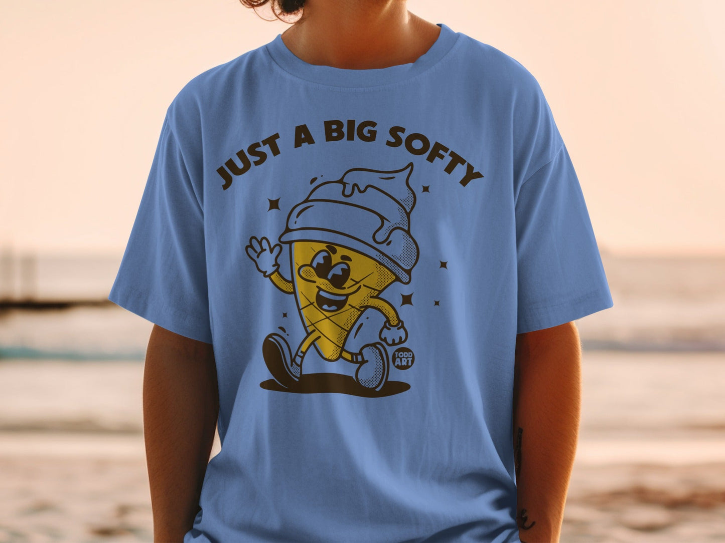 Just A Big Softy Ice Cream Cone Graphic T-Shirt