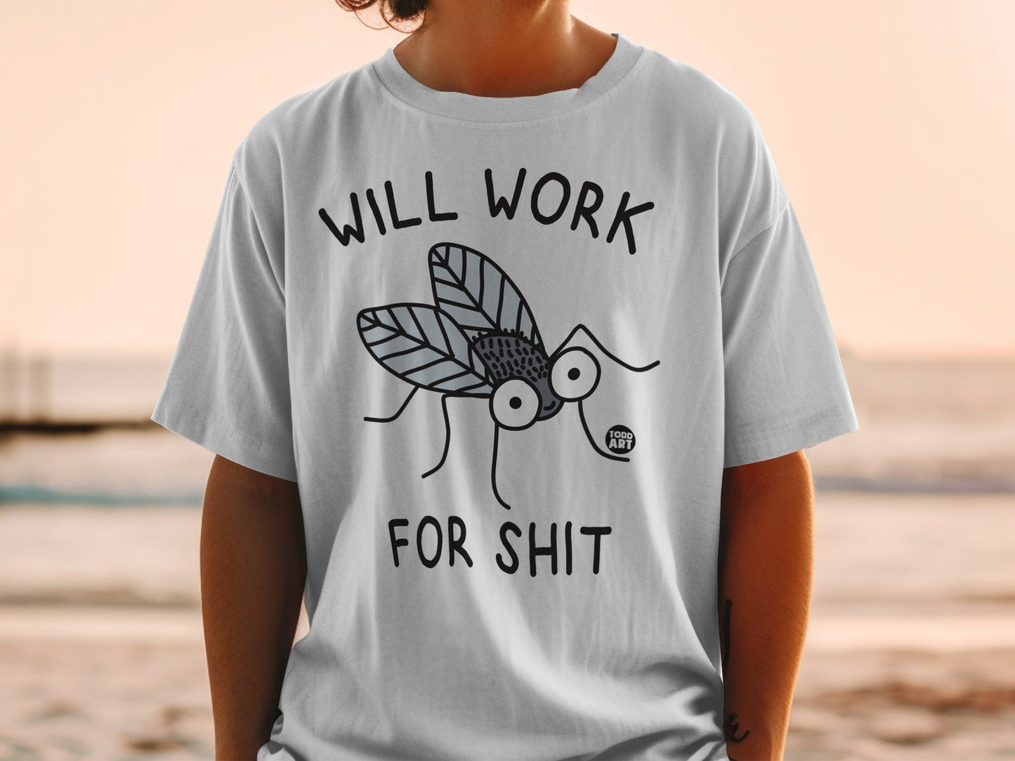 Will Work for Shit Fun Graphic T-Shirt