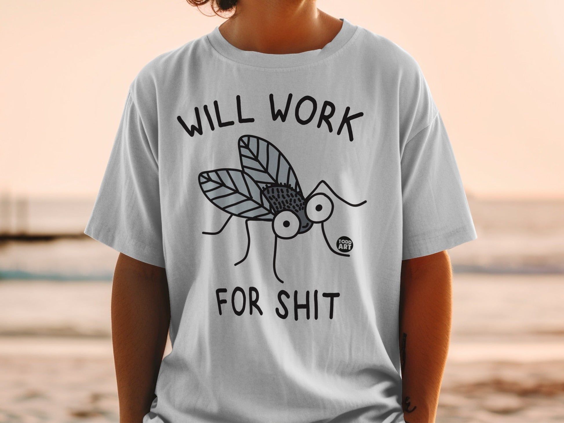 Will Work for Shit Fun Graphic T-Shirt