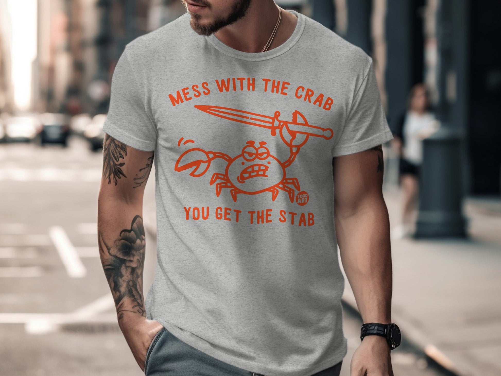 Mess With The Crab You Get The Stab Graphic Tee