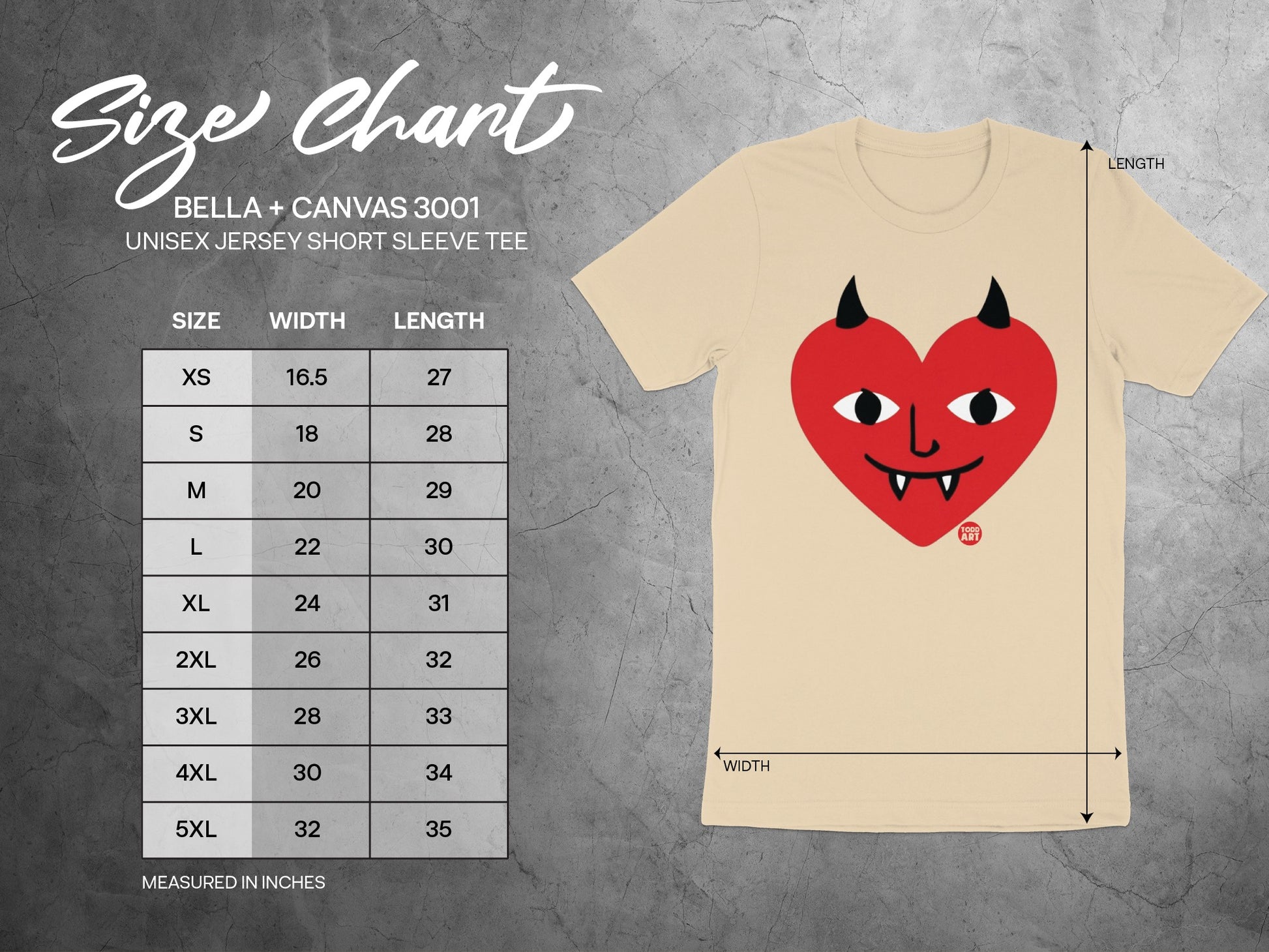 Devil Heart Face Graphic Mens T-Shirt