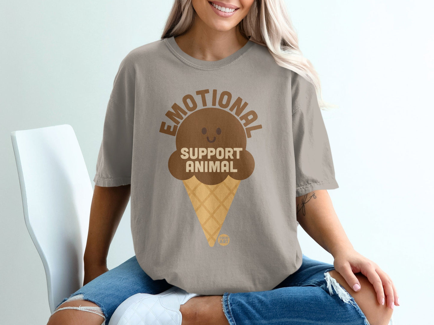 Emotional Support Animal Ice Cream Graphic Tee