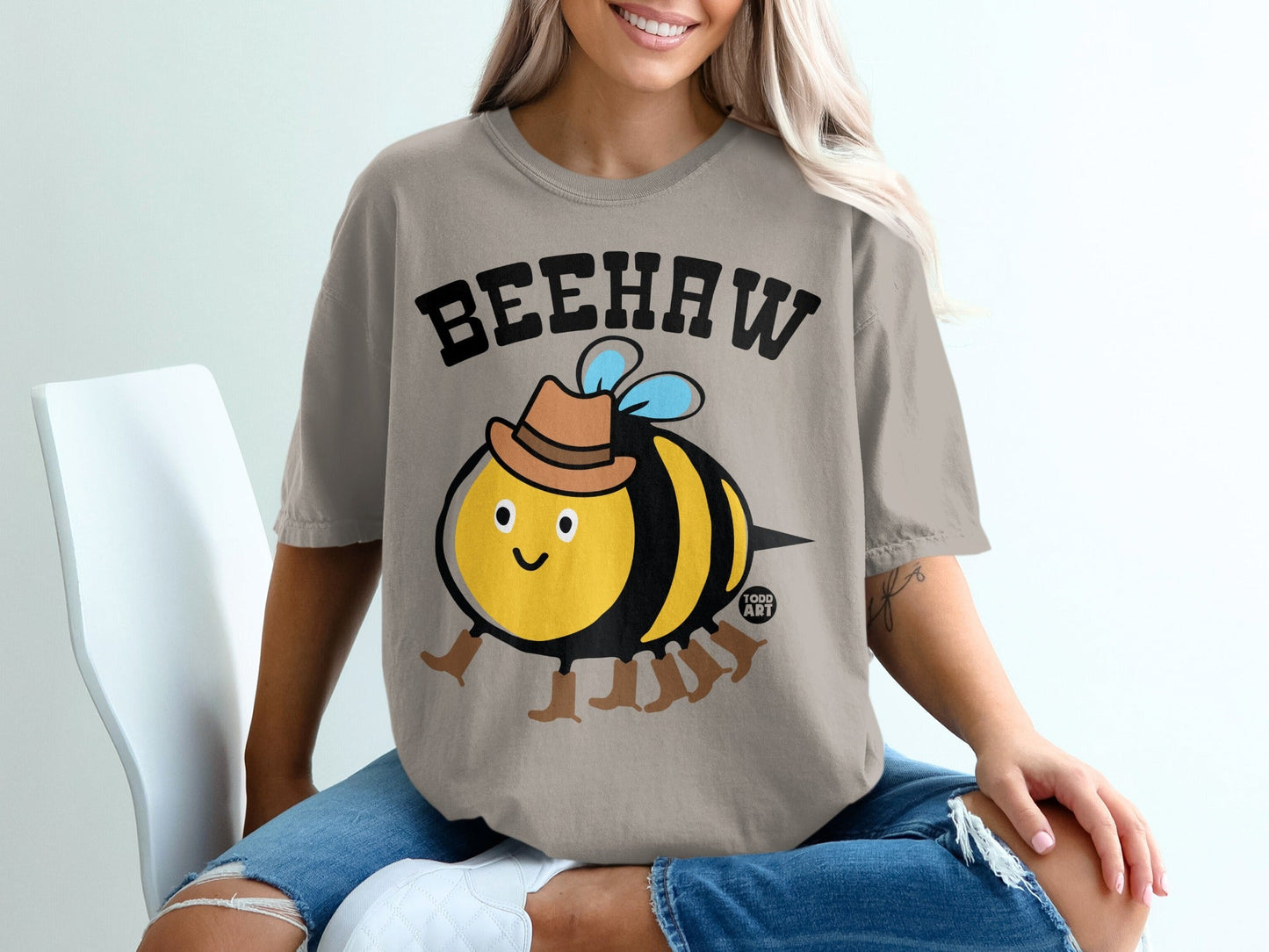 Beehaw Cute Cartoon Bee Graphic Toddler Tee Shirt