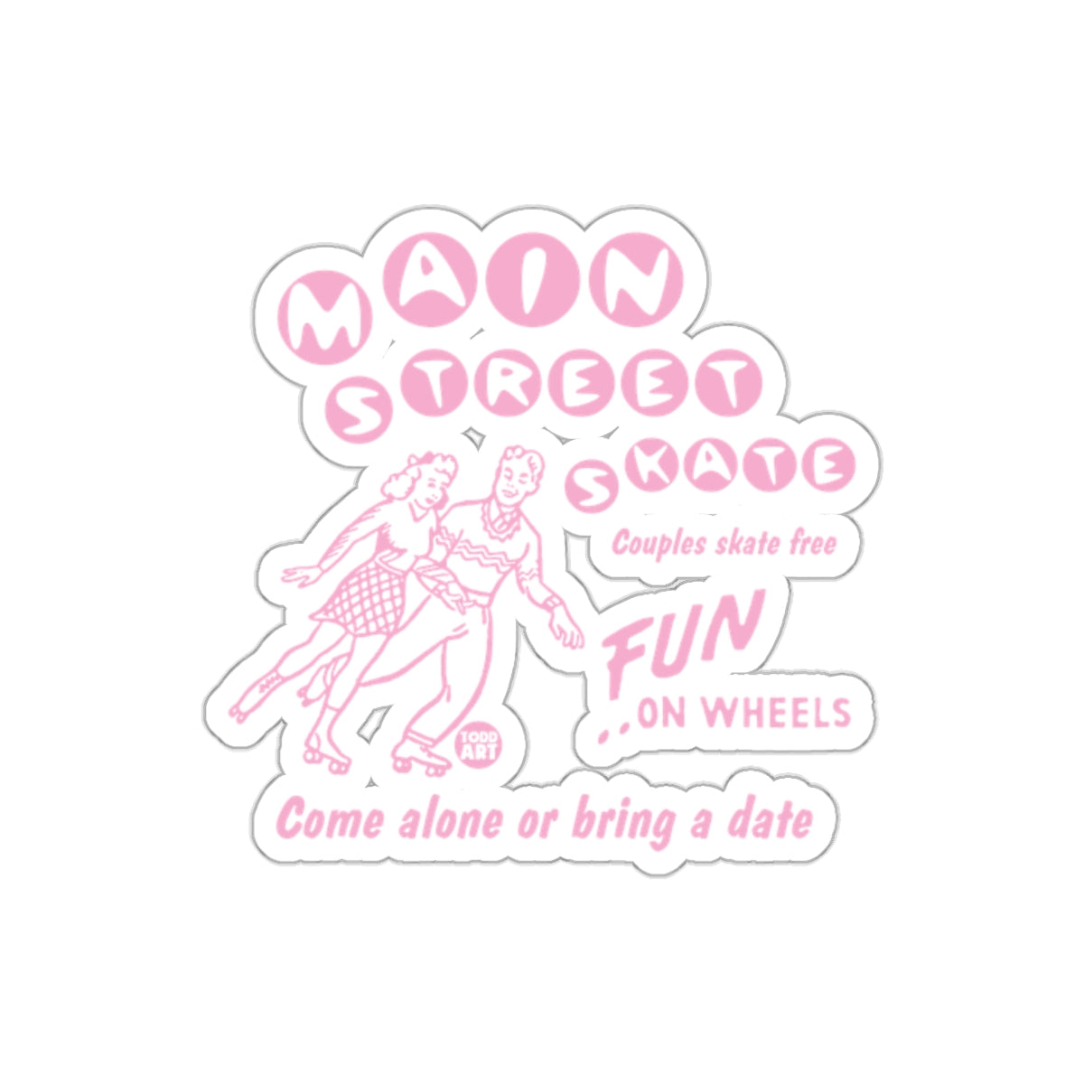 Main Street Skate Fun On Wheels Graphic Art sticker