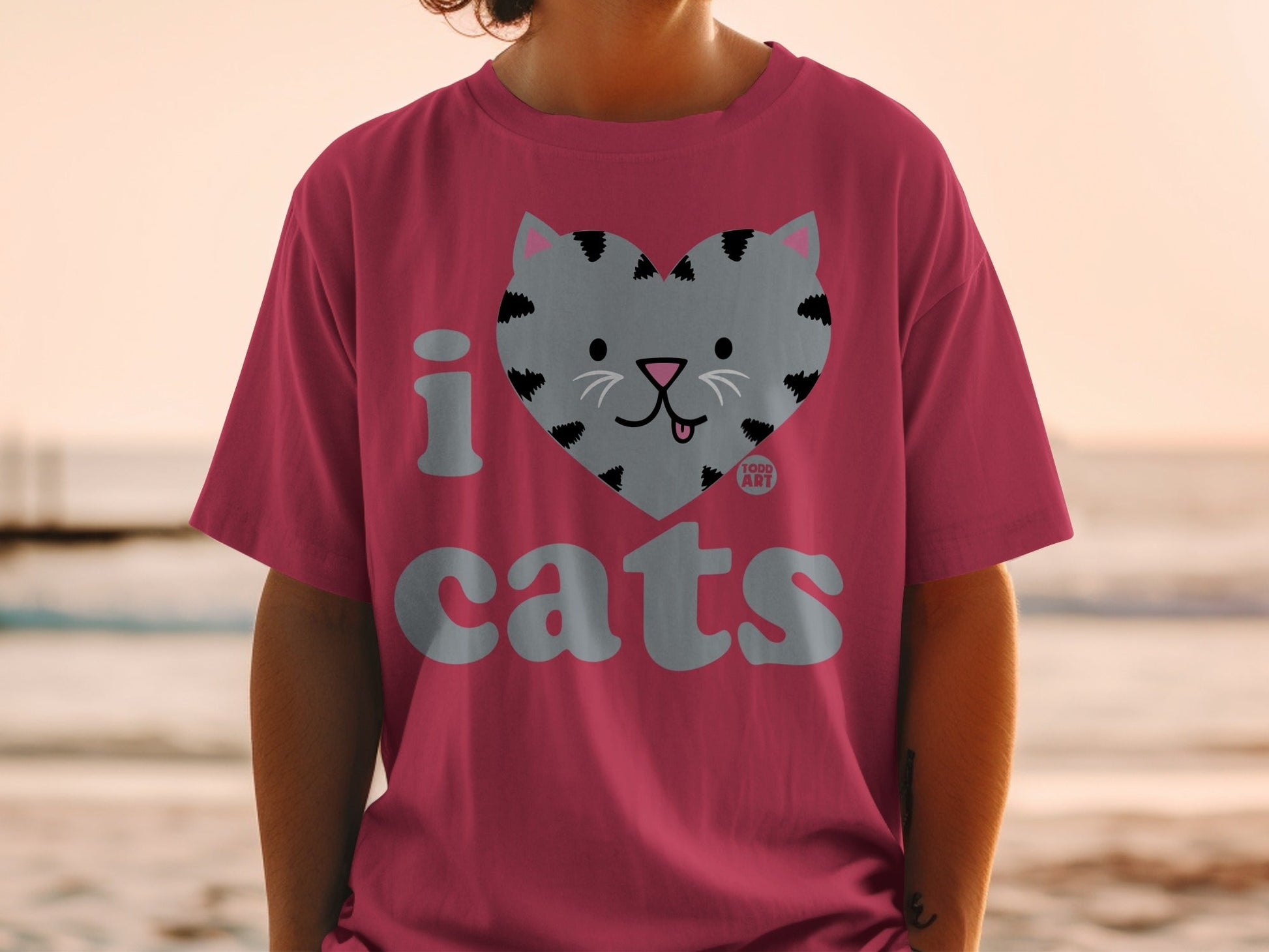 I Love Cats Cute Graphic Design Women's T-shirt