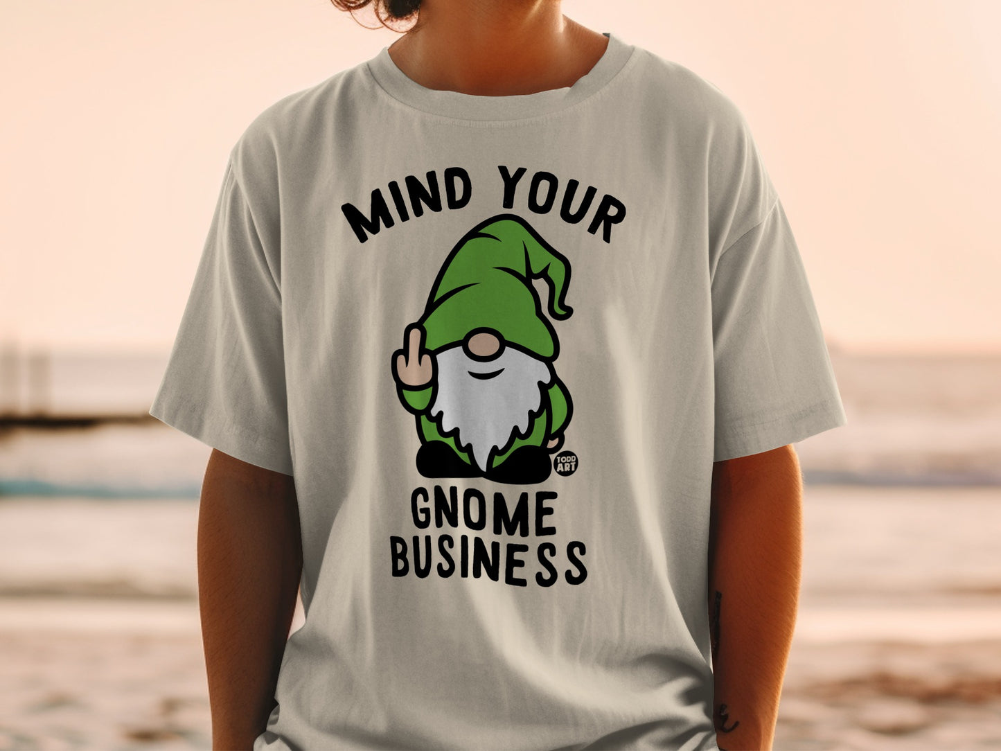 Mind Your Gnome Business Middle Finger Gnome product type