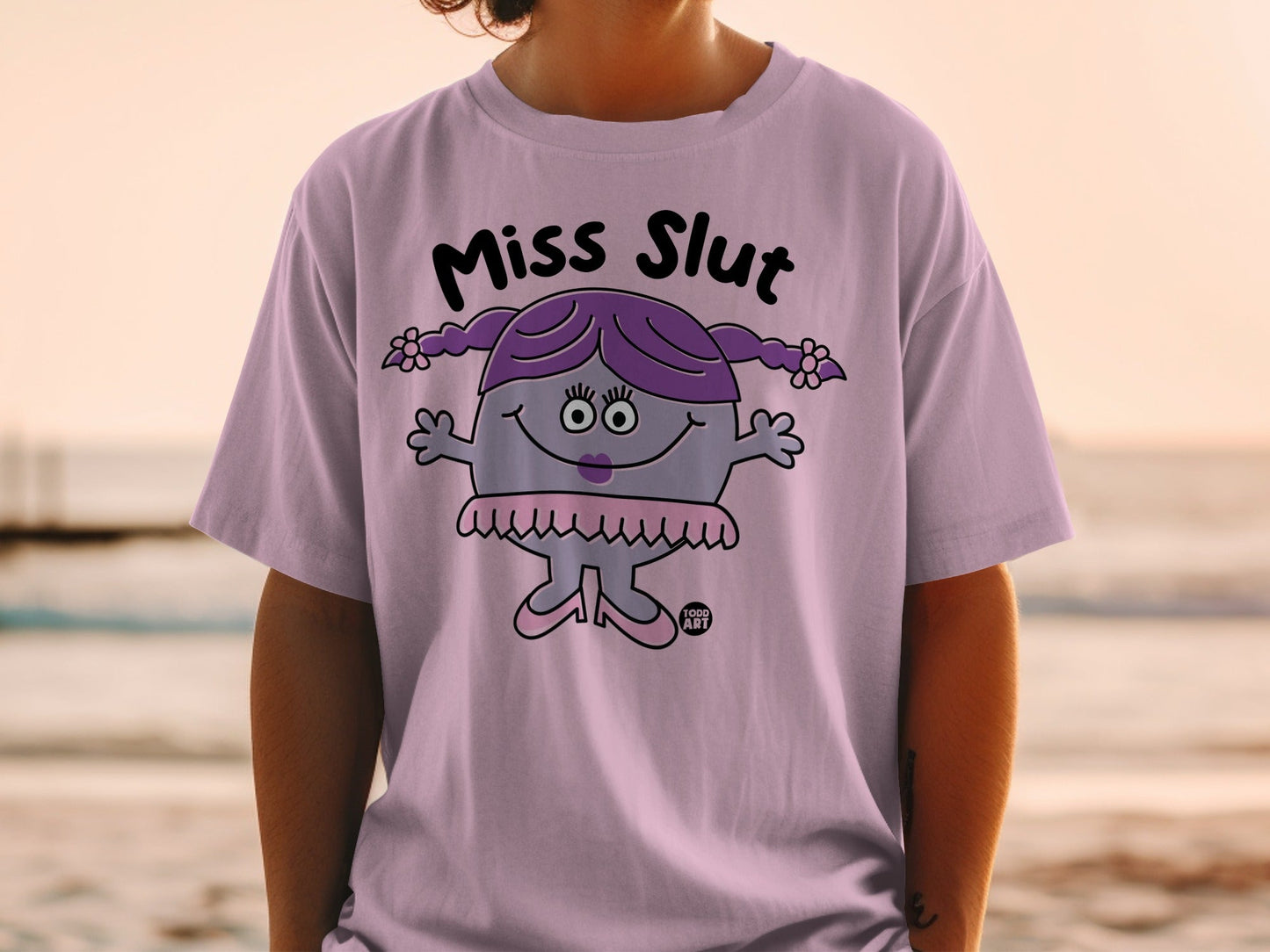 Miss Slut Graphic Tee with Cartoon Character Design