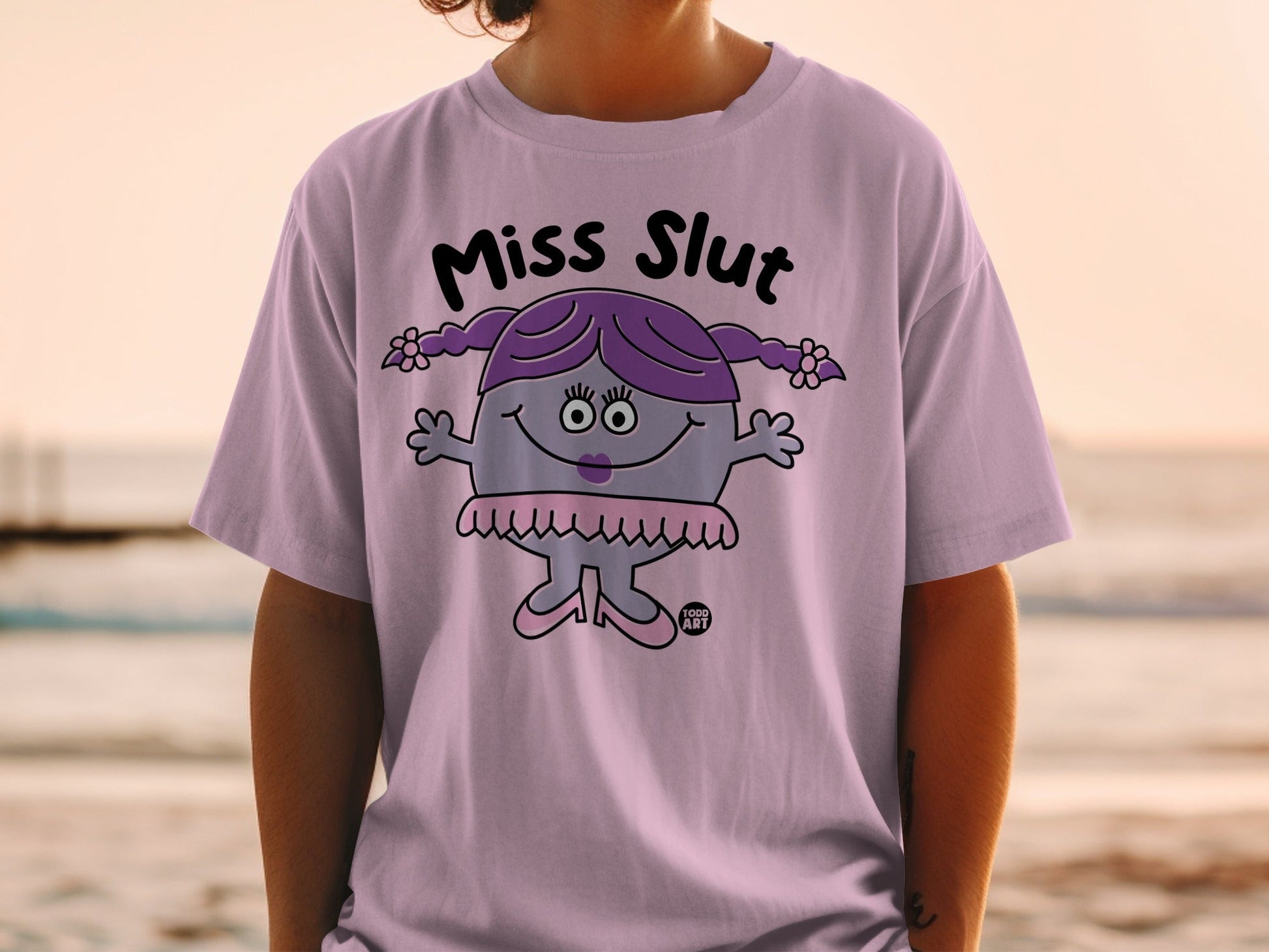 Miss Slut Graphic Tee with Cartoon Character Design