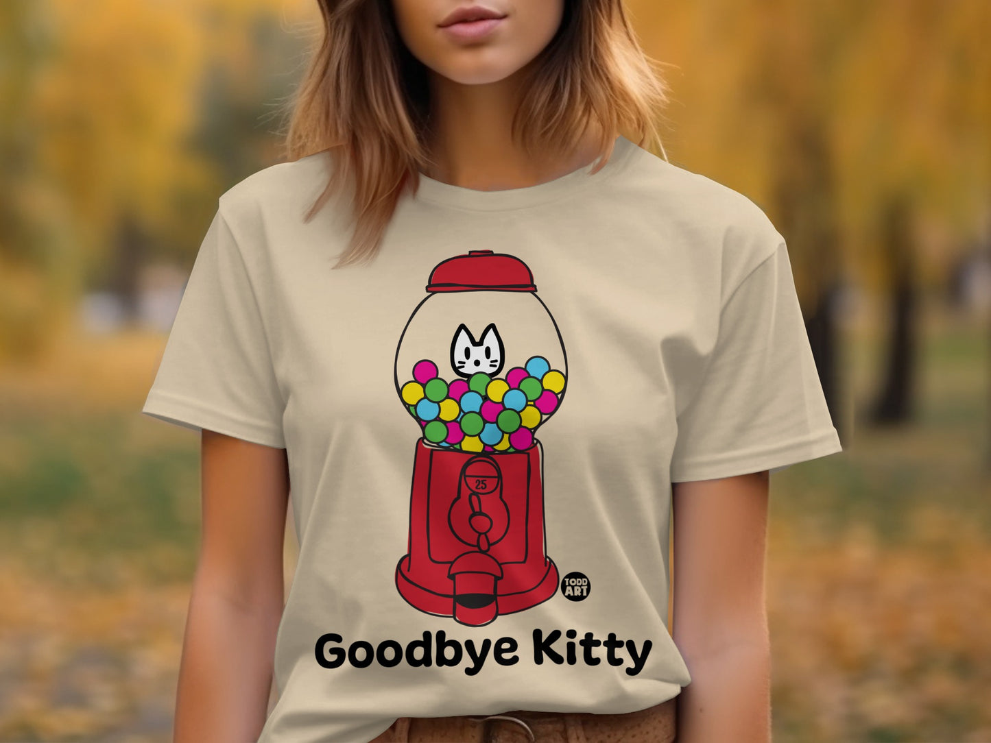 Goodbye Kitty Cute Graphic Gumball Machine Shirt