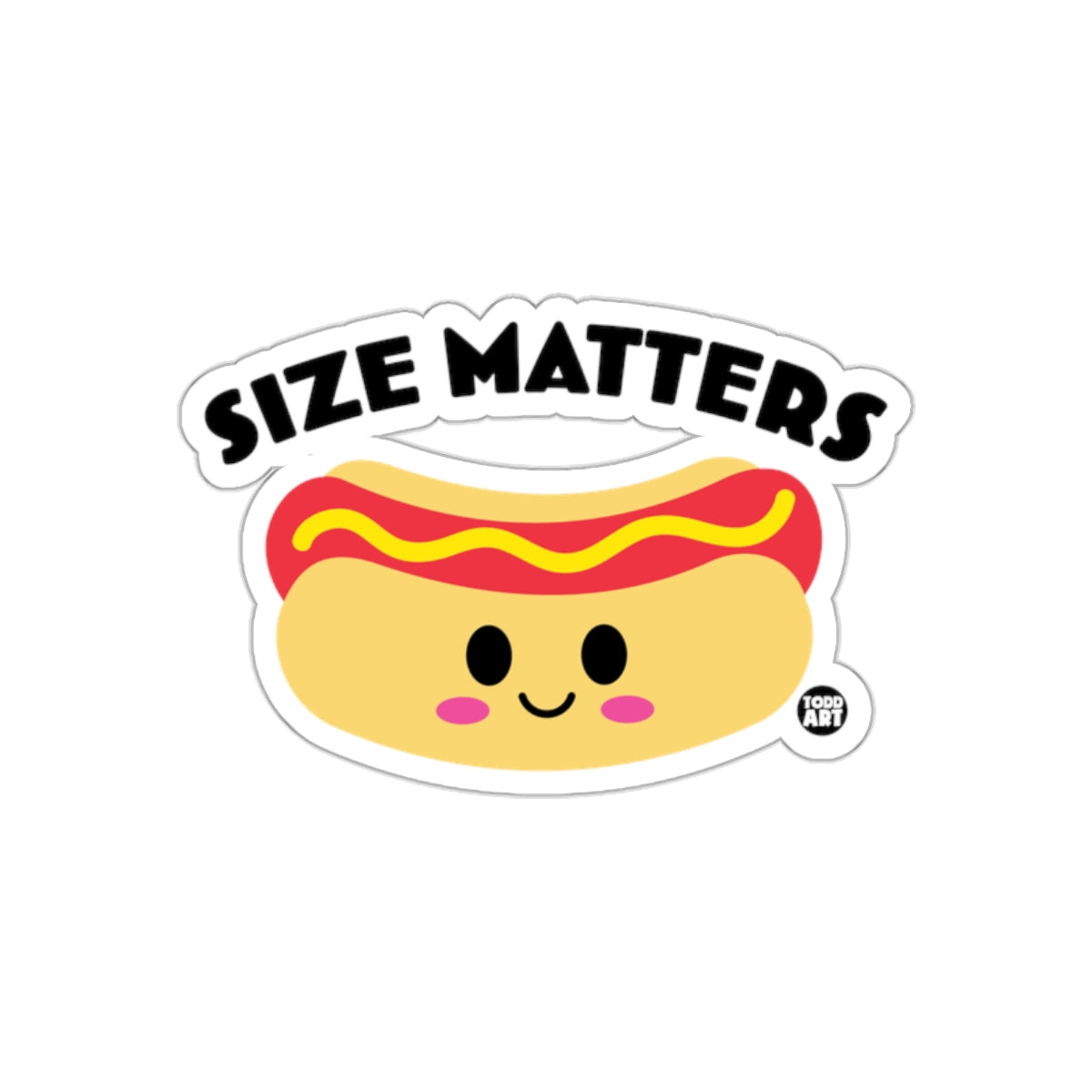 Size Matters Cute Hot Dog Kawaii Sticker