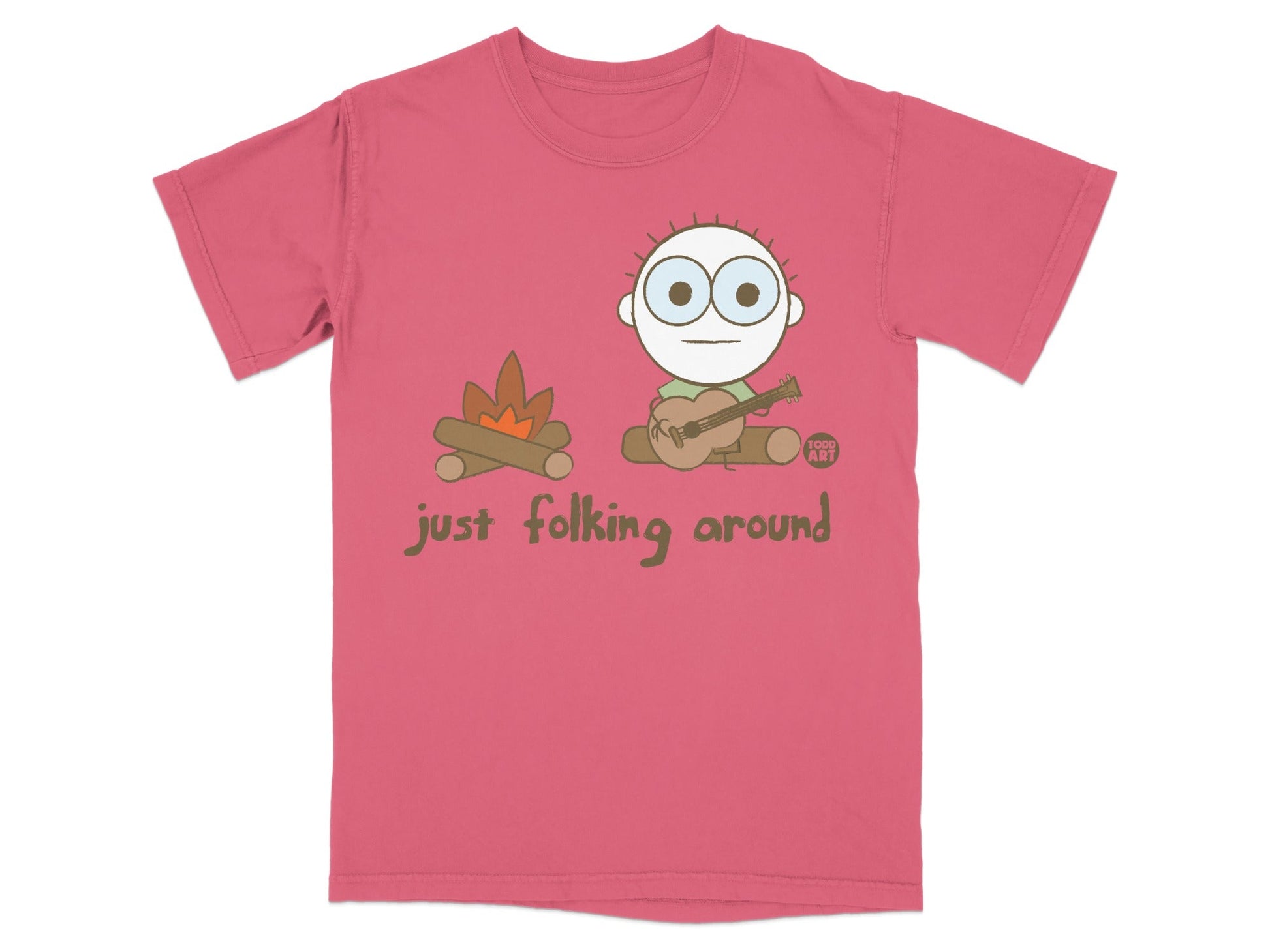 Just Folking Around Cute Campfire Cartoon T-Shirt