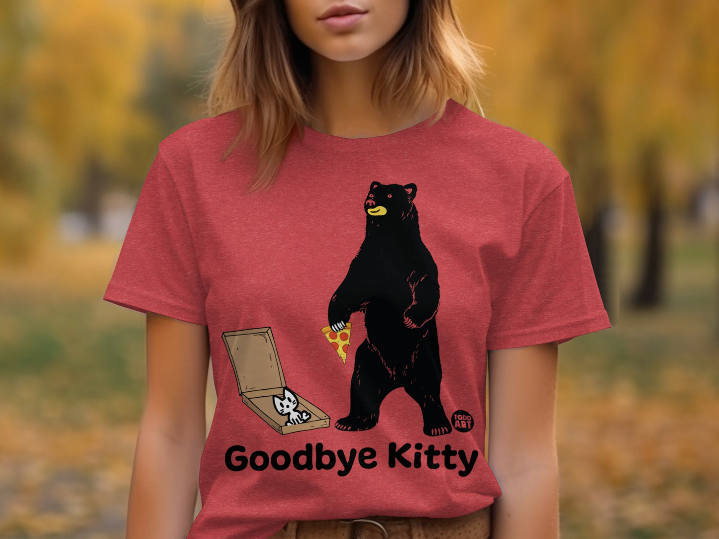 Goodbye Kitty Bear Graphic T-shirt Cute Casual Top