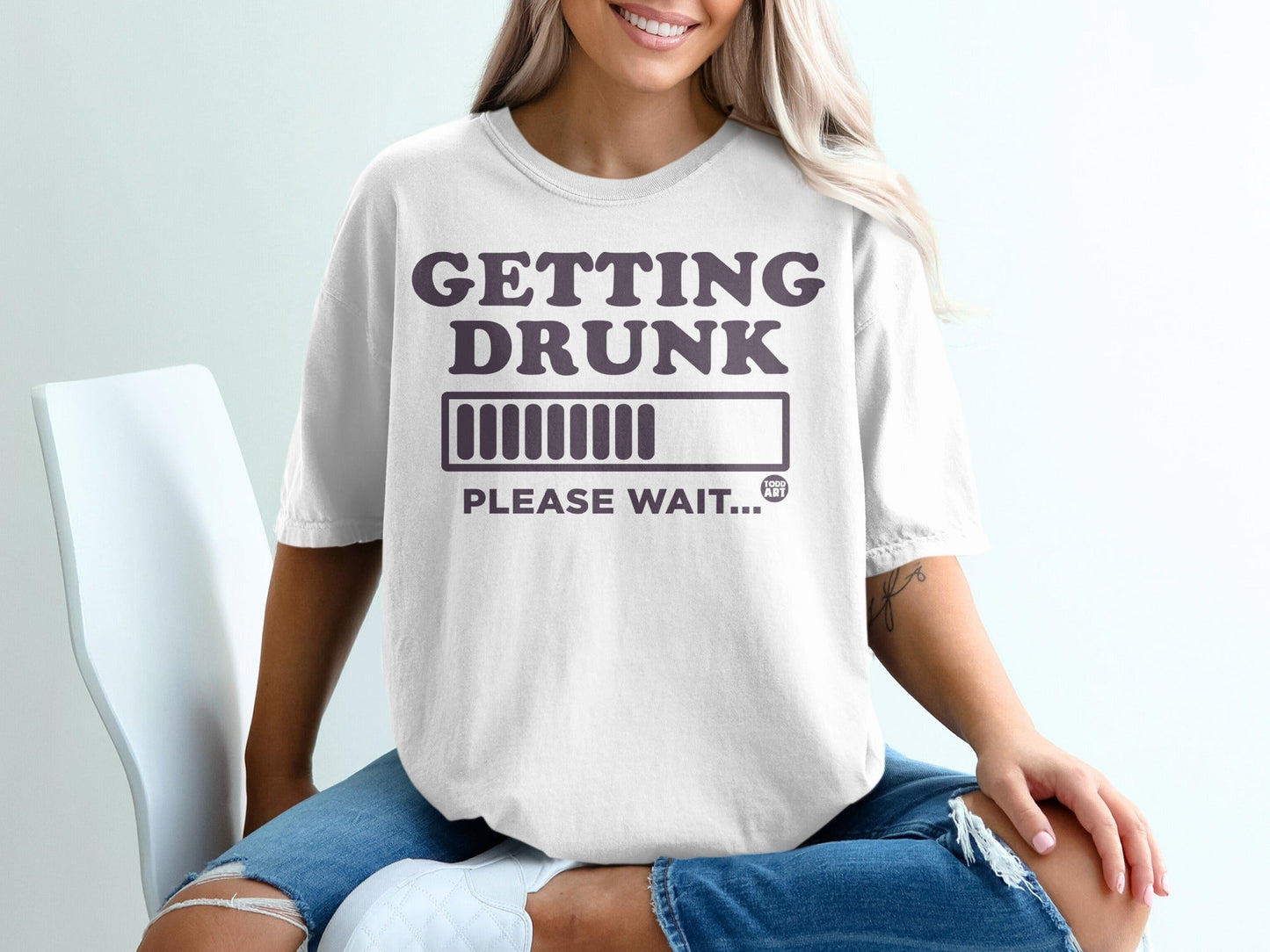 Getting Drunk Please Wait Loading Bar Humor T-Shirt