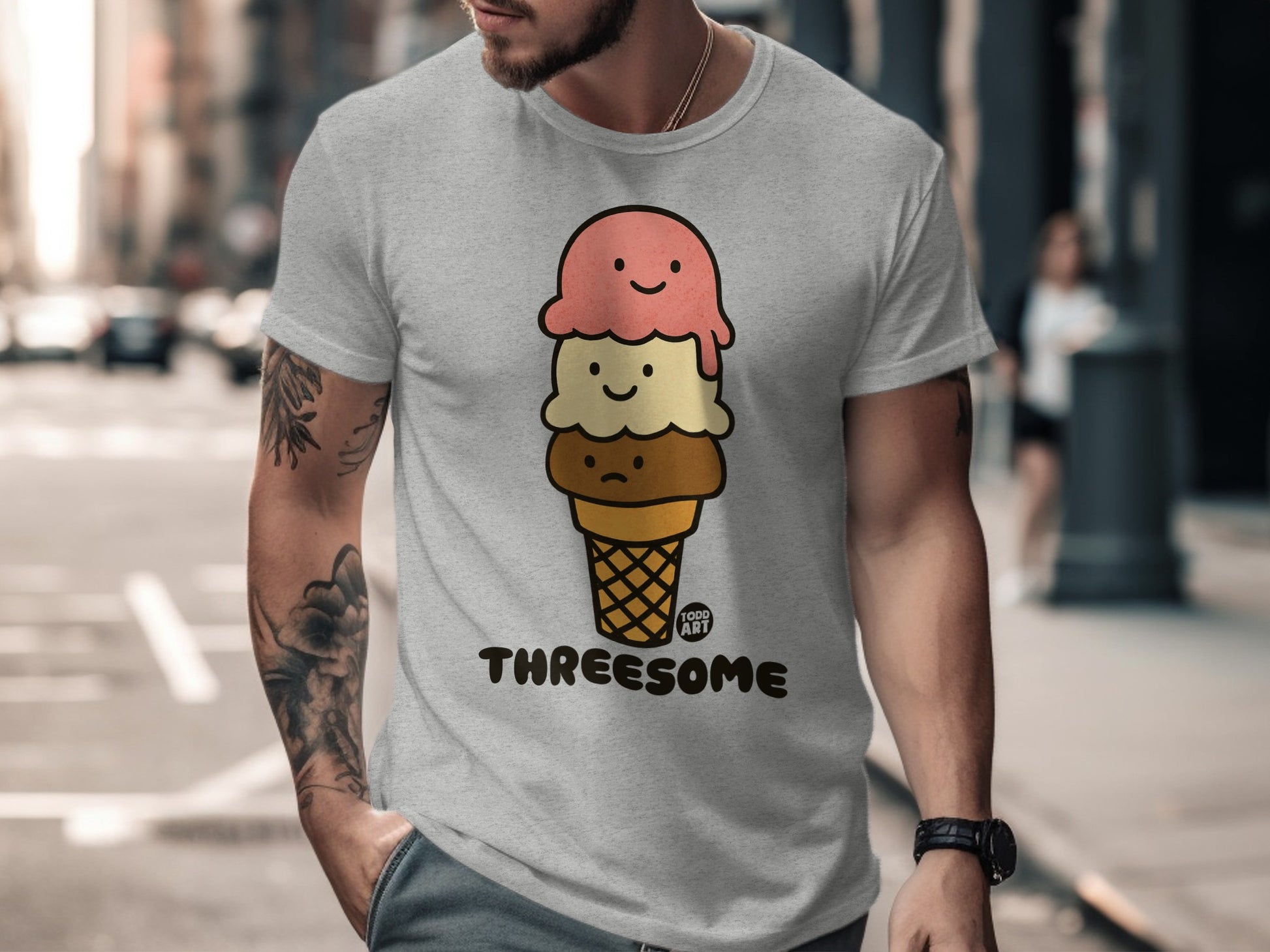 Threesome Ice Cream Cone Graphic T-shirt Product