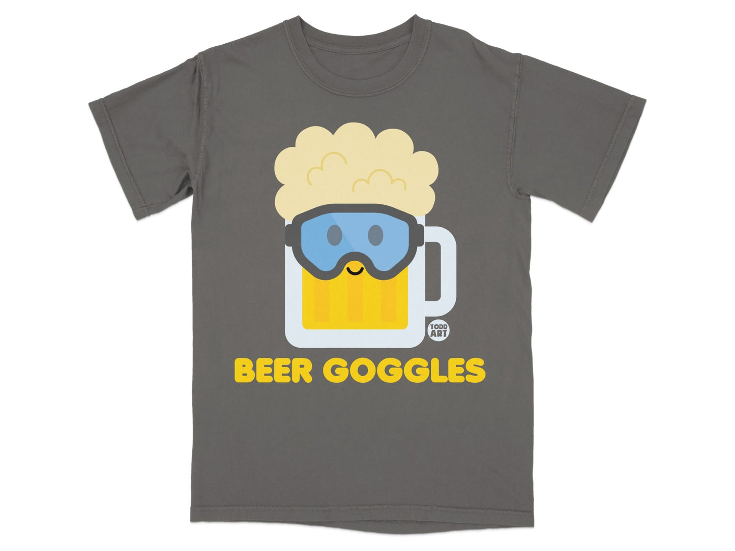 Funny Beer Goggles Cartoon Graphic T-Shirt