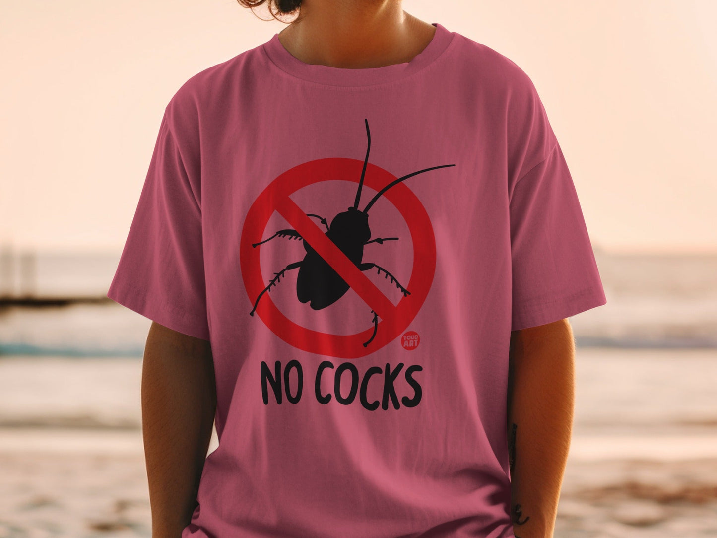 No Cocks Graphic Short Sleeve Casual T-Shirt