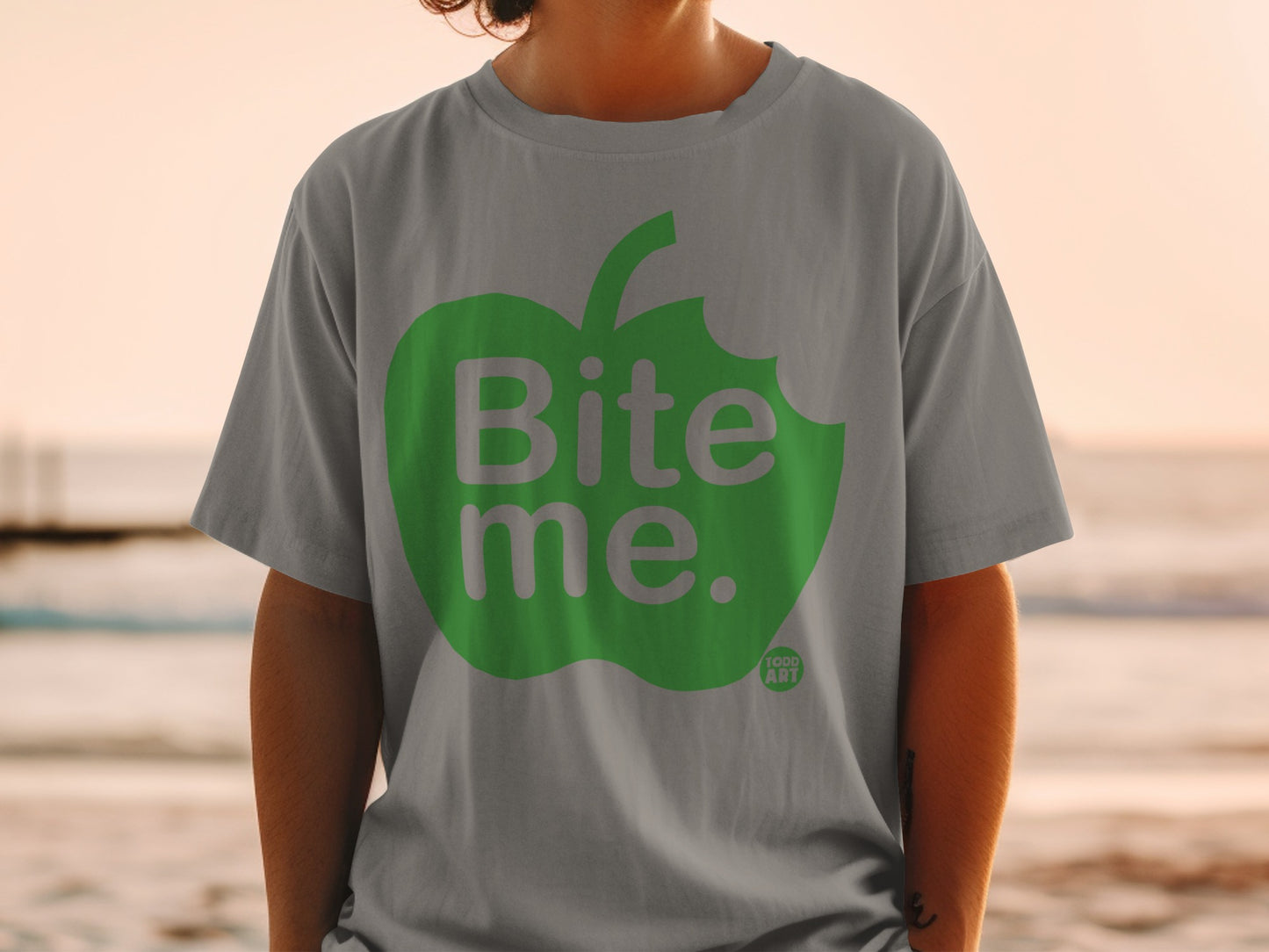Gray Bitten Apple Bite me TODD ART Design product type