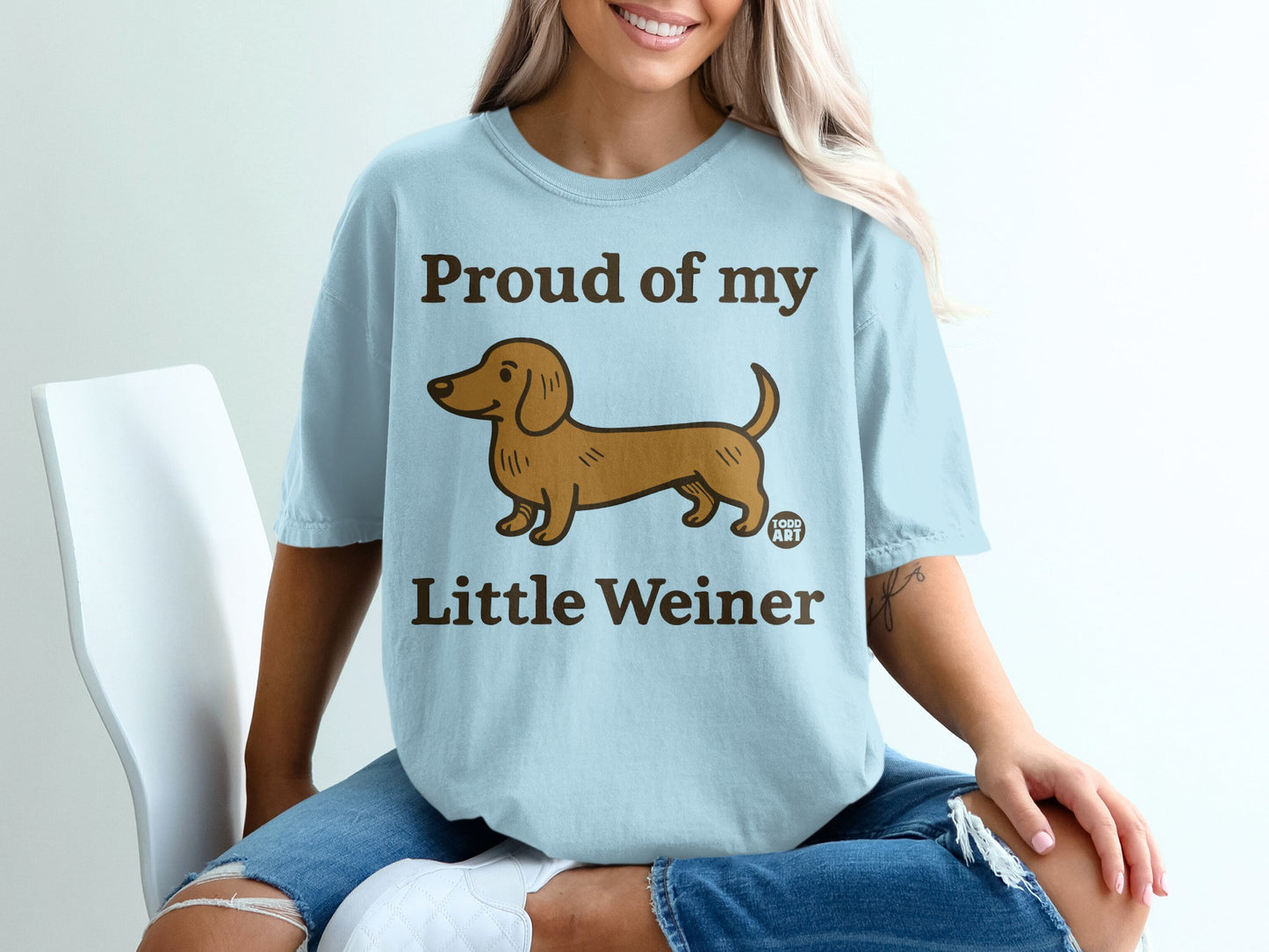 Proud of My Little Weiner Cute Dog Lover T-Shirt