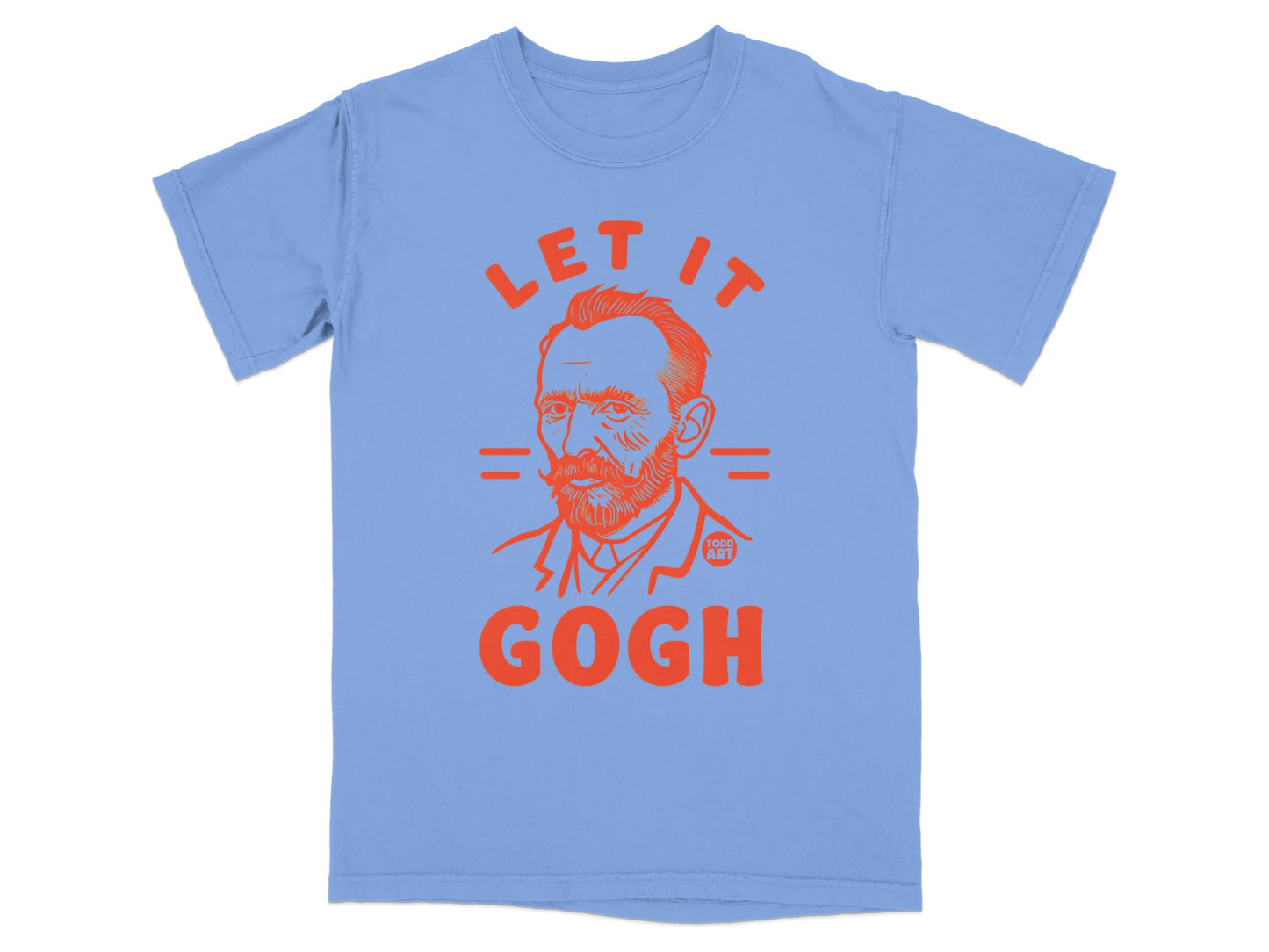 Let It Gogh Van Gogh Artist Pun Funny Light Blue T-shirt product type