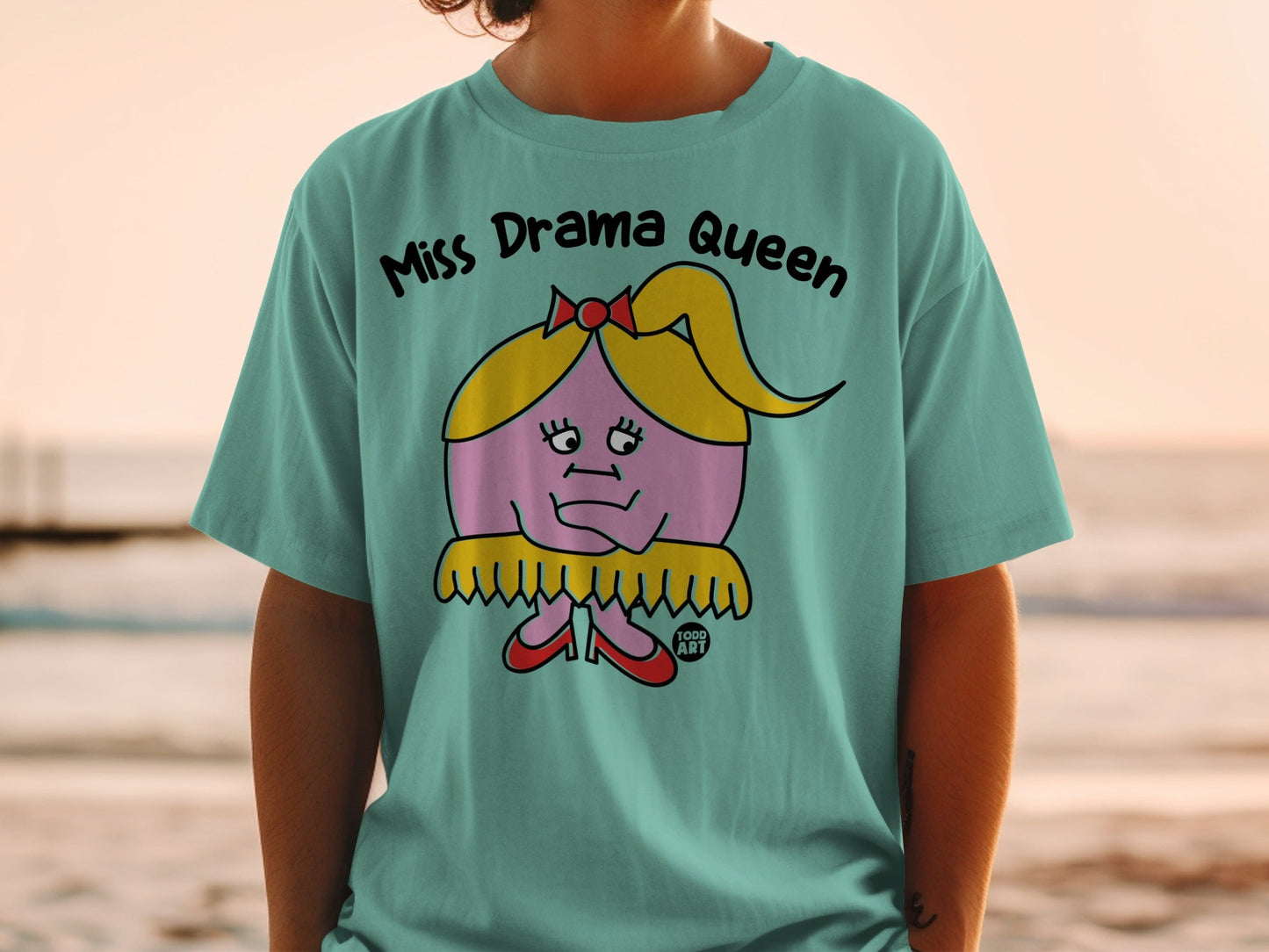Miss Drama Queen Cartoon Character T-shirt