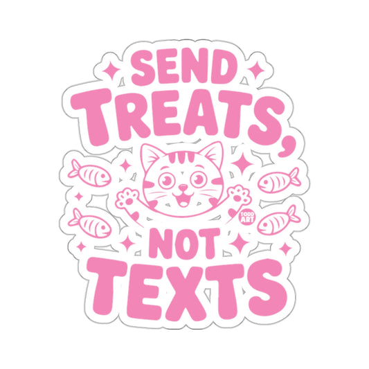 Send Treats Not Texts Happy Cat Pink Fish 